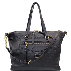 LOUIS VUITTON Lumineuse PM Monogram Empreinte Leather Shoulder Bag Black