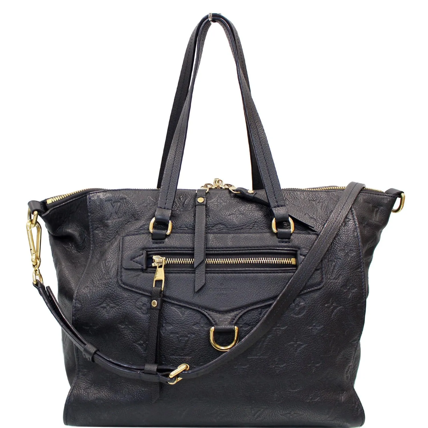 LOUIS VUITTON Lumineuse PM Monogram Empreinte Leather Shoulder Bag Black