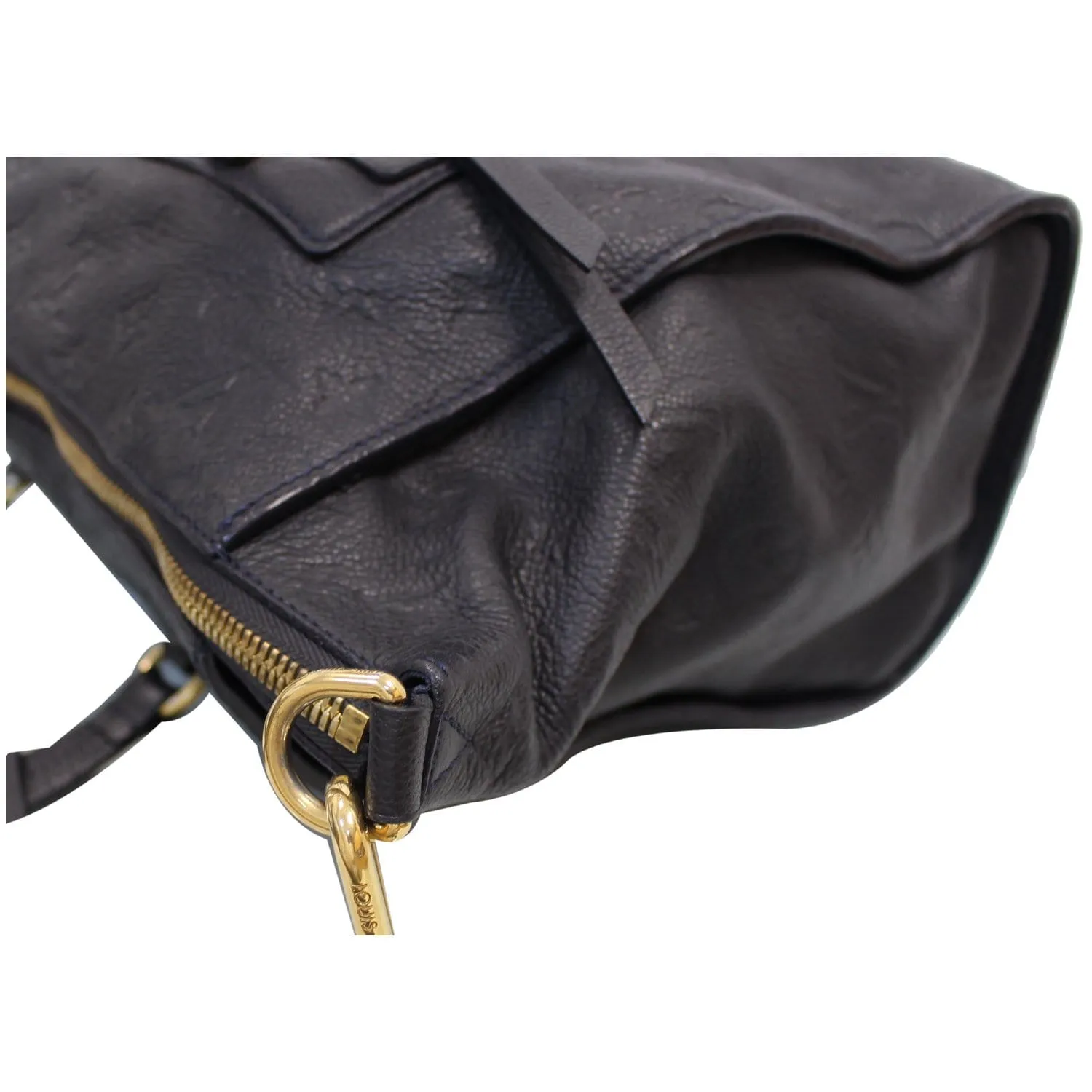 LOUIS VUITTON Lumineuse PM Monogram Empreinte Leather Shoulder Bag Black