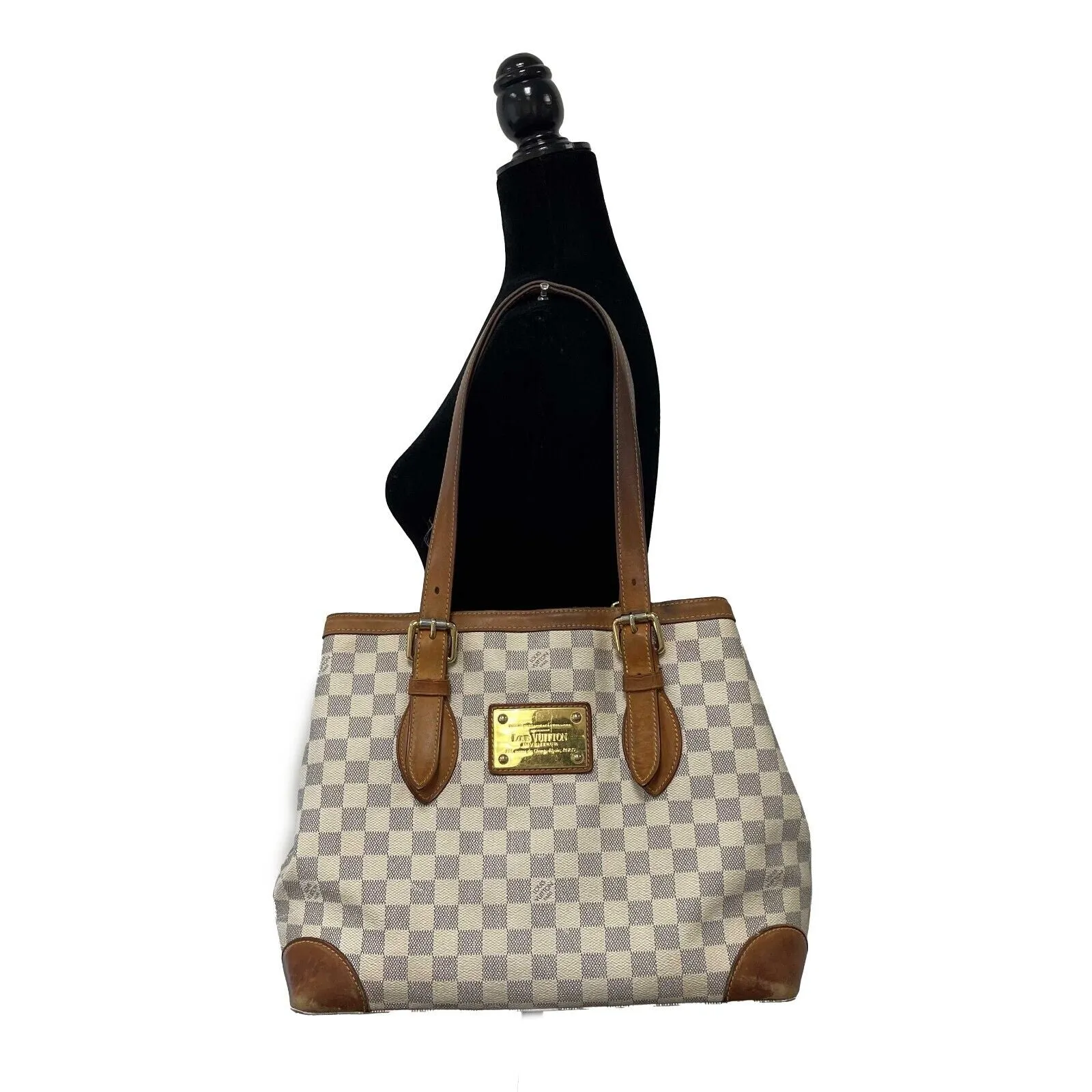 Louis Vuitton - LV - Hampstead MM - Damier Azur Ivory Blue Shoulder Bag