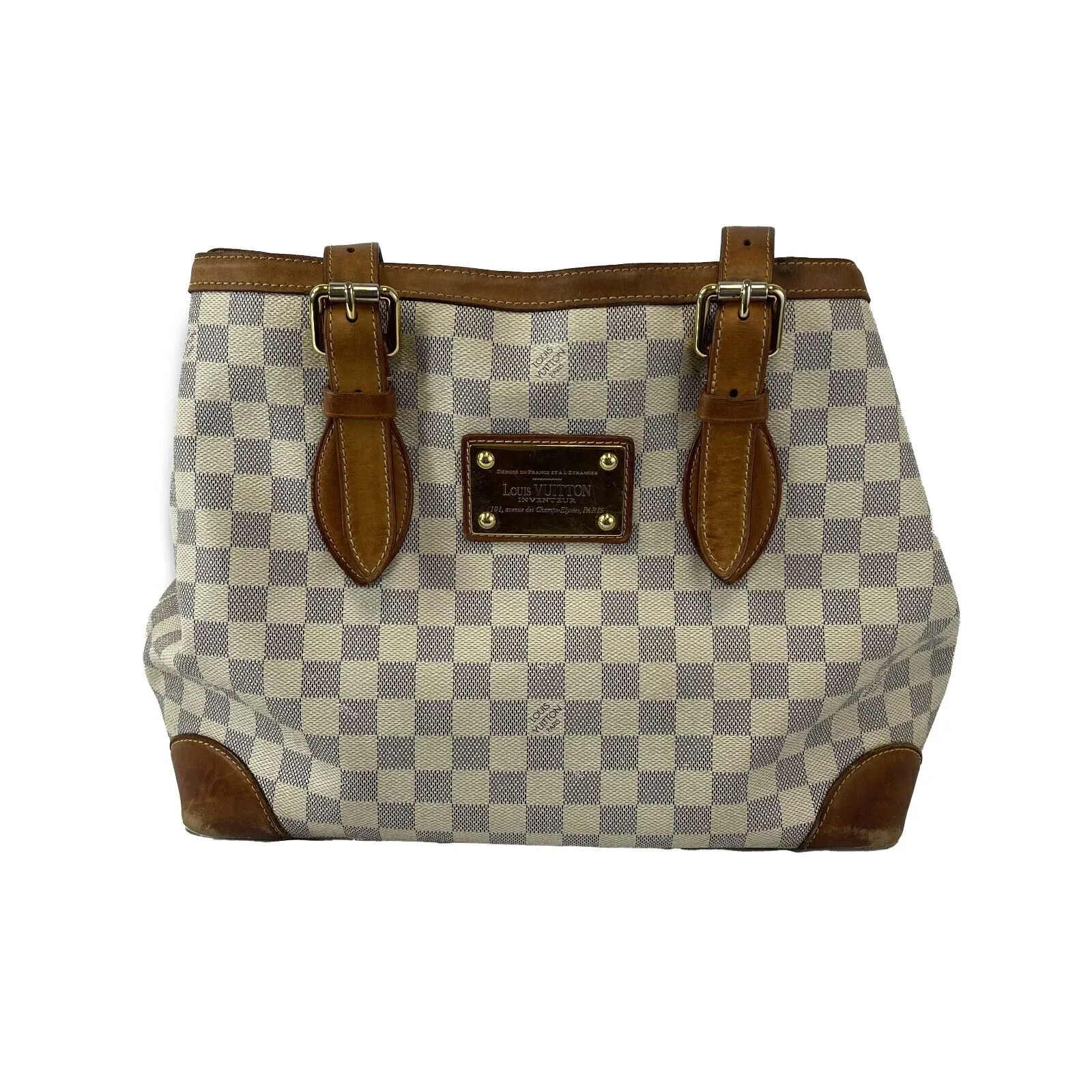 Louis Vuitton - LV - Hampstead MM - Damier Azur Ivory Blue Shoulder Bag