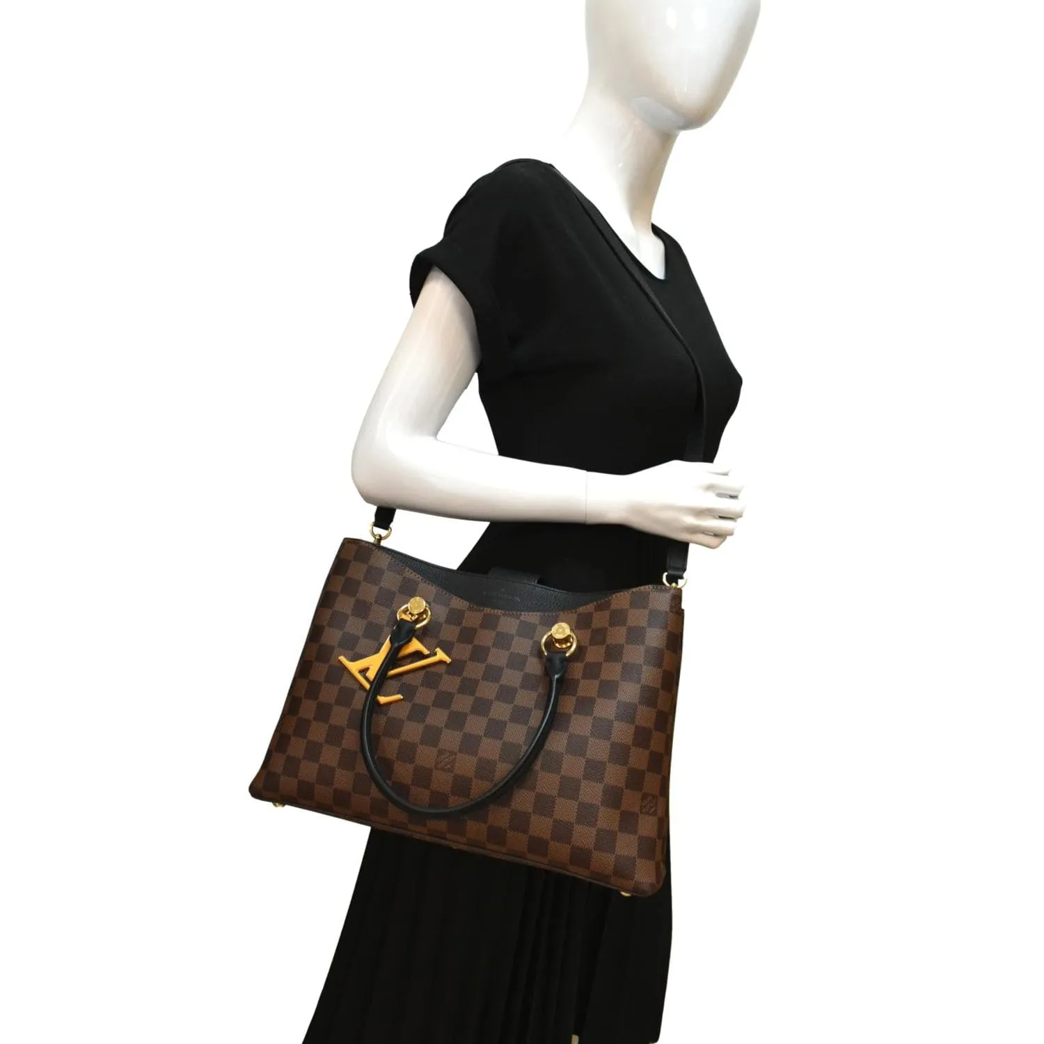 LOUIS VUITTON LV Riverside Damier Ebene Shoulder Bag Black