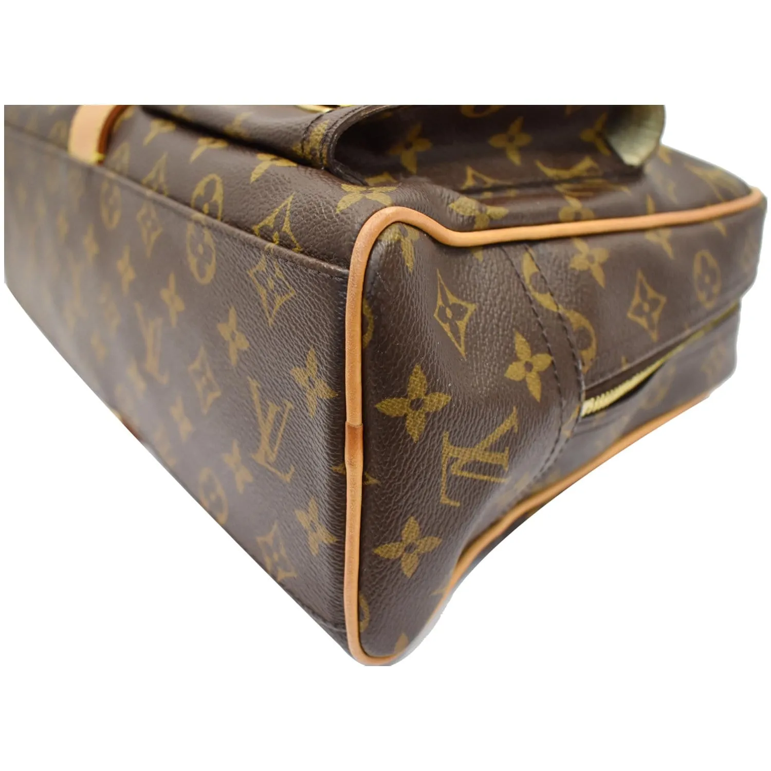 LOUIS VUITTON Manhattan GM Monogram Canvas Satchel Bag Brown