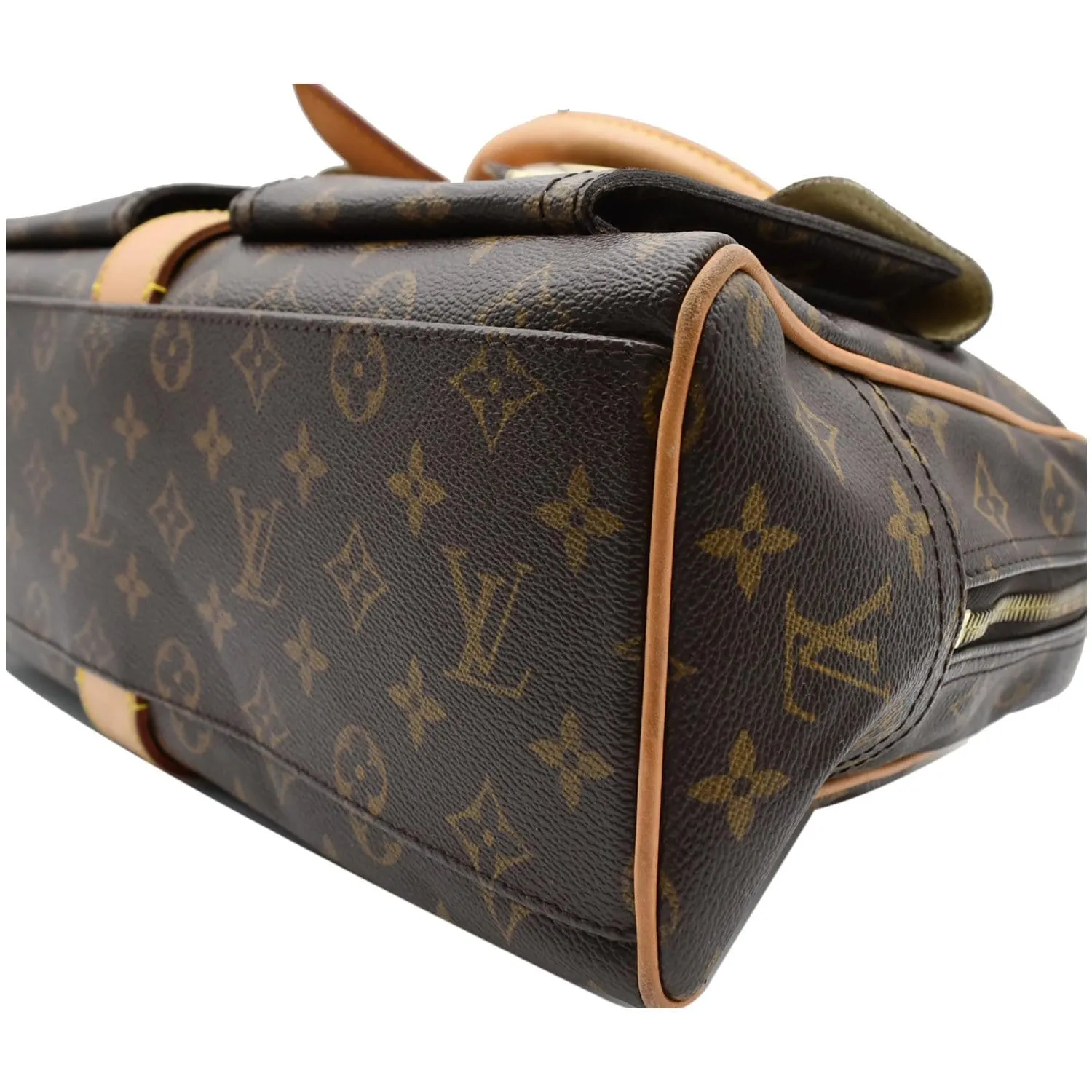 LOUIS VUITTON Manhattan GM Monogram Canvas Satchel Bag Brown
