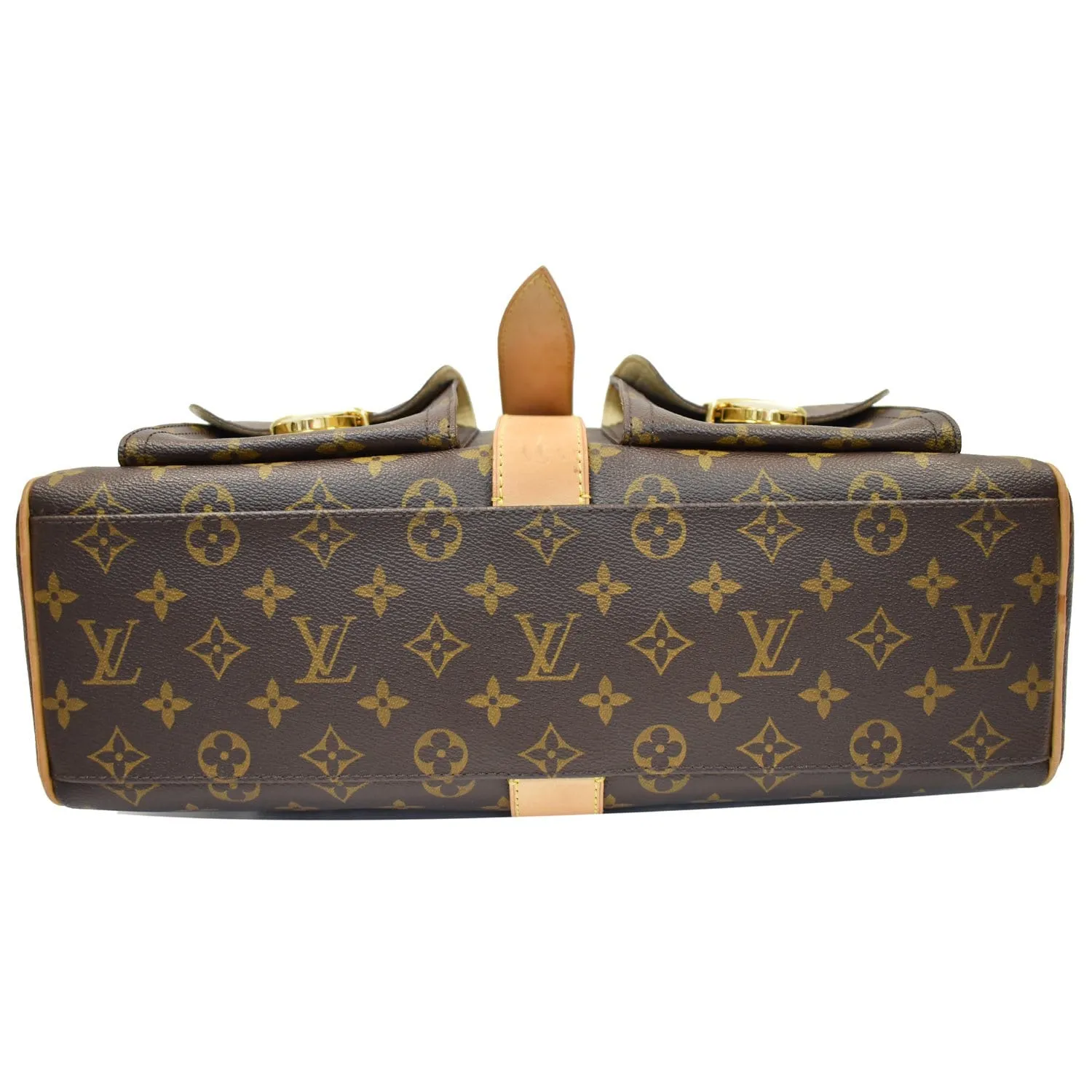 LOUIS VUITTON Manhattan GM Monogram Canvas Satchel Bag Brown