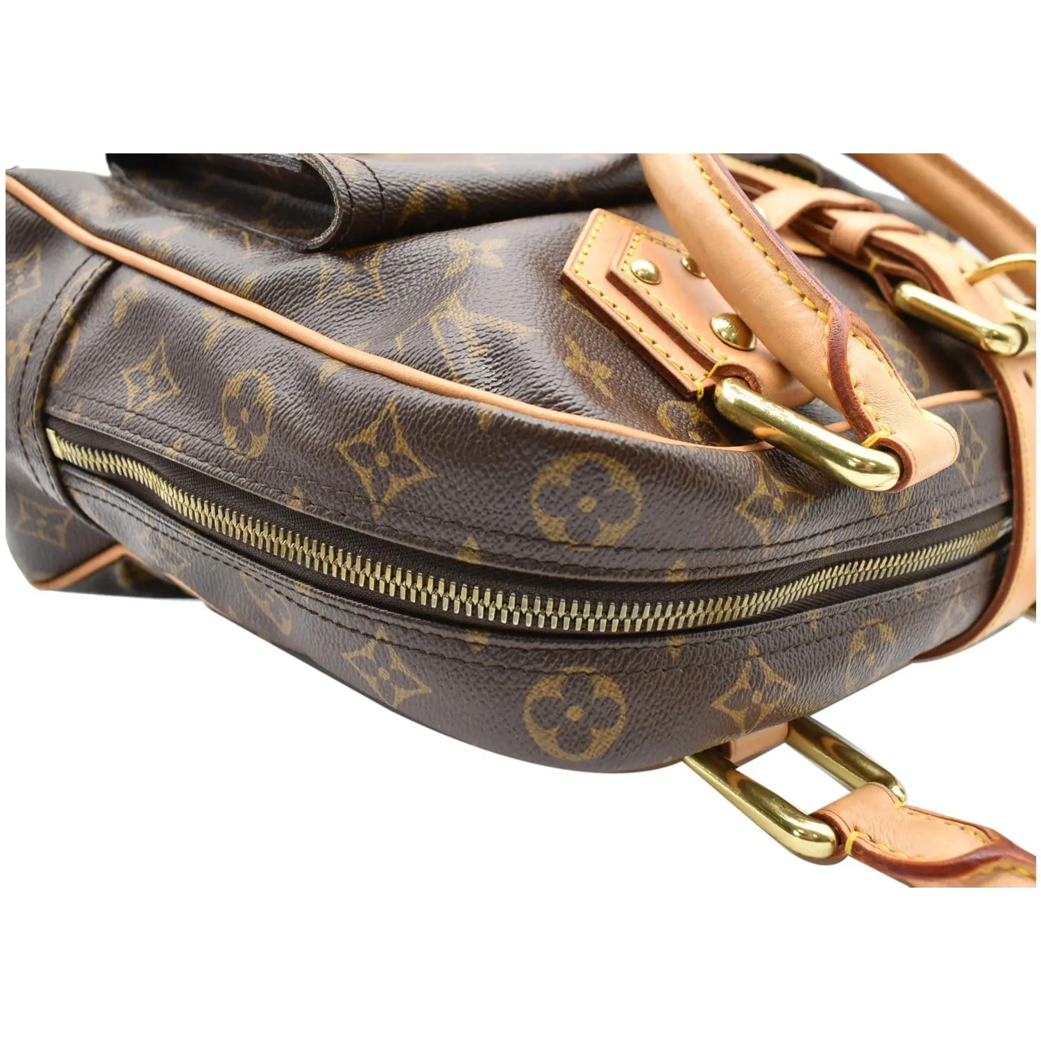 LOUIS VUITTON Manhattan GM Monogram Canvas Satchel Bag Brown