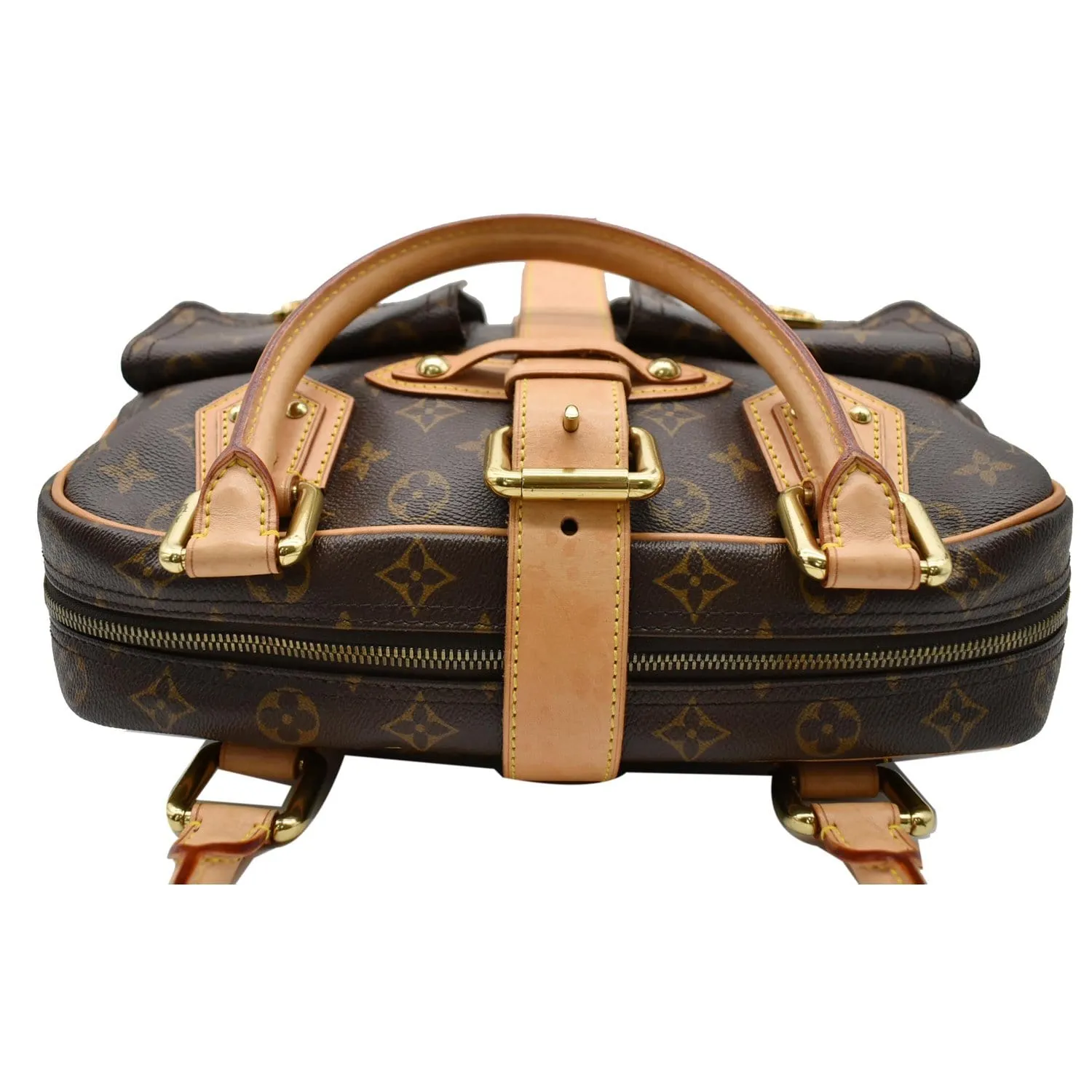 LOUIS VUITTON Manhattan GM Monogram Canvas Satchel Bag Brown