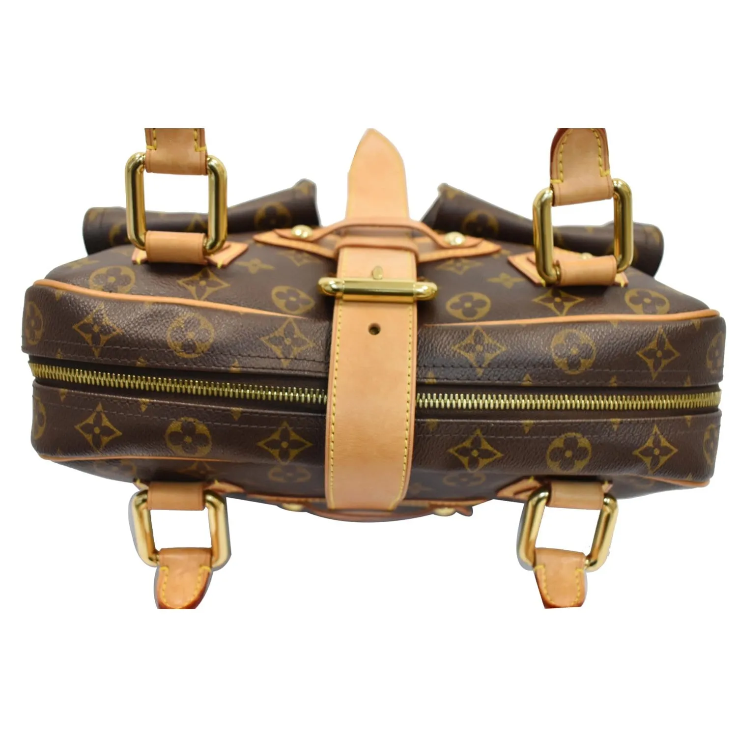 LOUIS VUITTON Manhattan GM Monogram Canvas Satchel Bag Brown