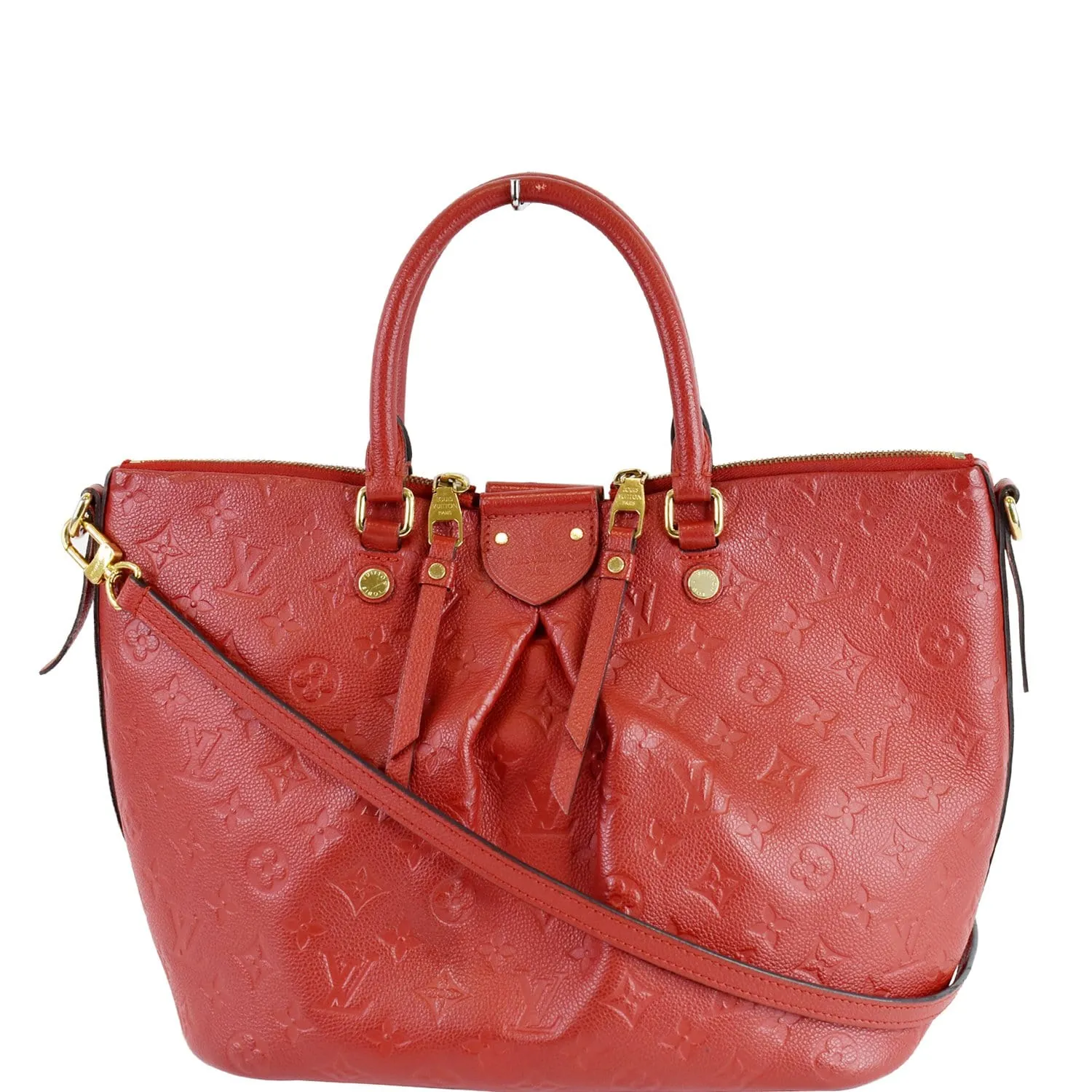 LOUIS VUITTON Mazarine MM Monogram Empreinte Shoulder Bag Red