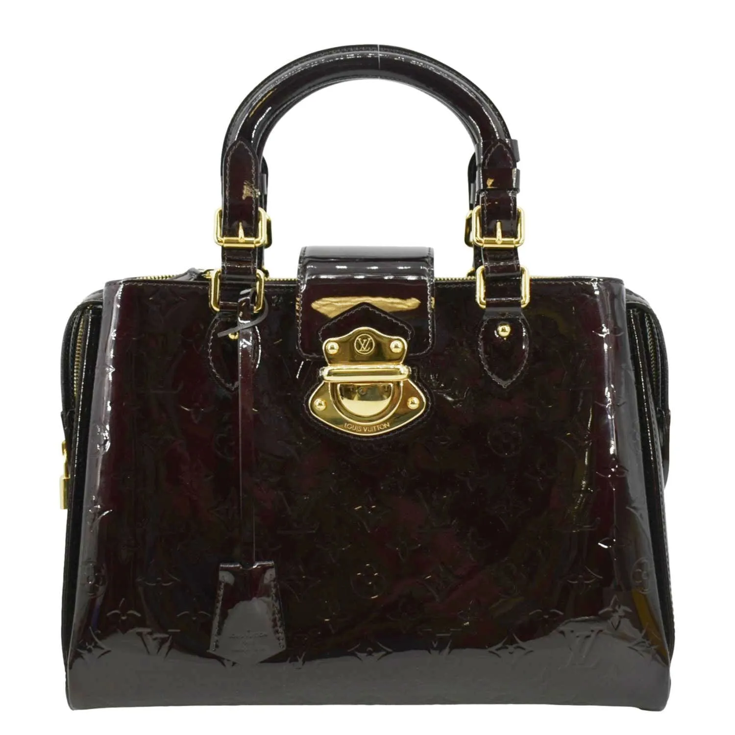 LOUIS VUITTON Melrose Avenue Monogram Vernis Leather Satchel Bag Amarante
