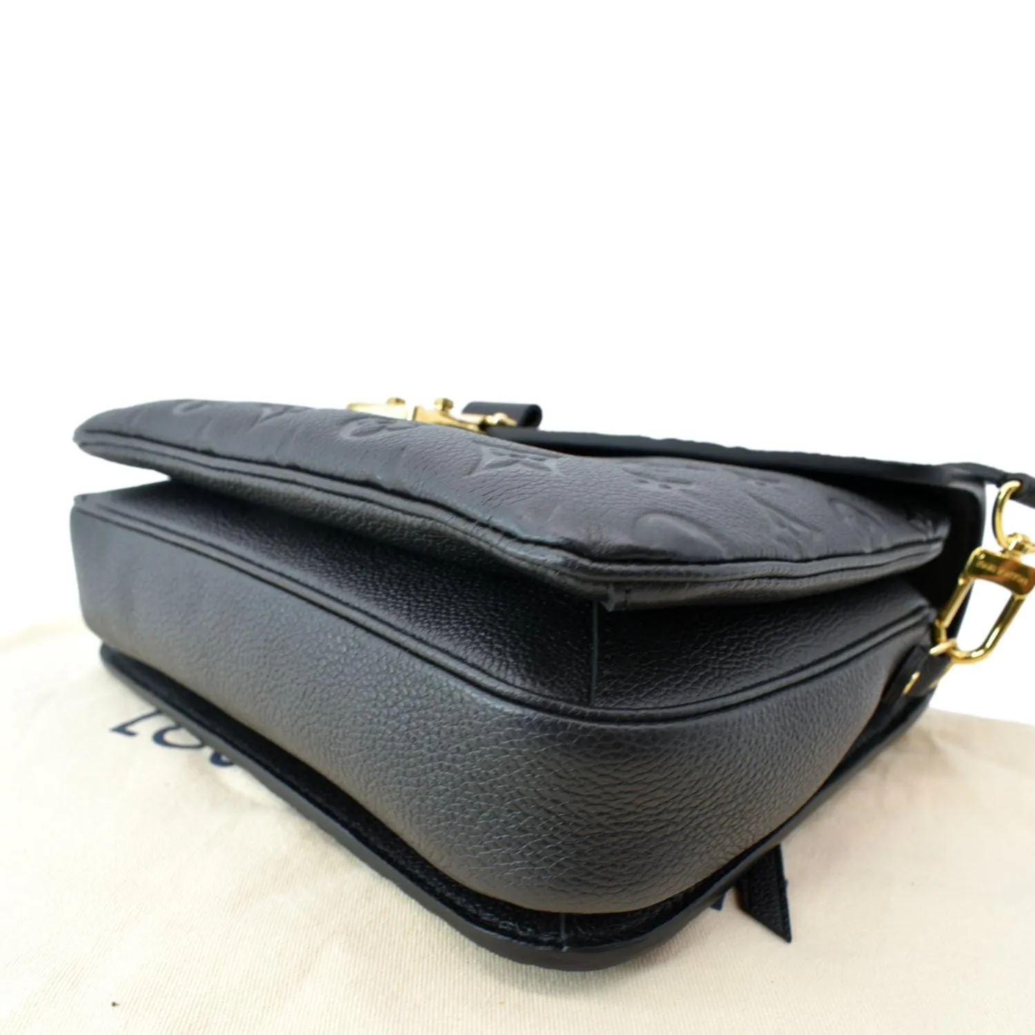 LOUIS VUITTON Metis Pochette Empreinte Leather Crossbody Bag Black