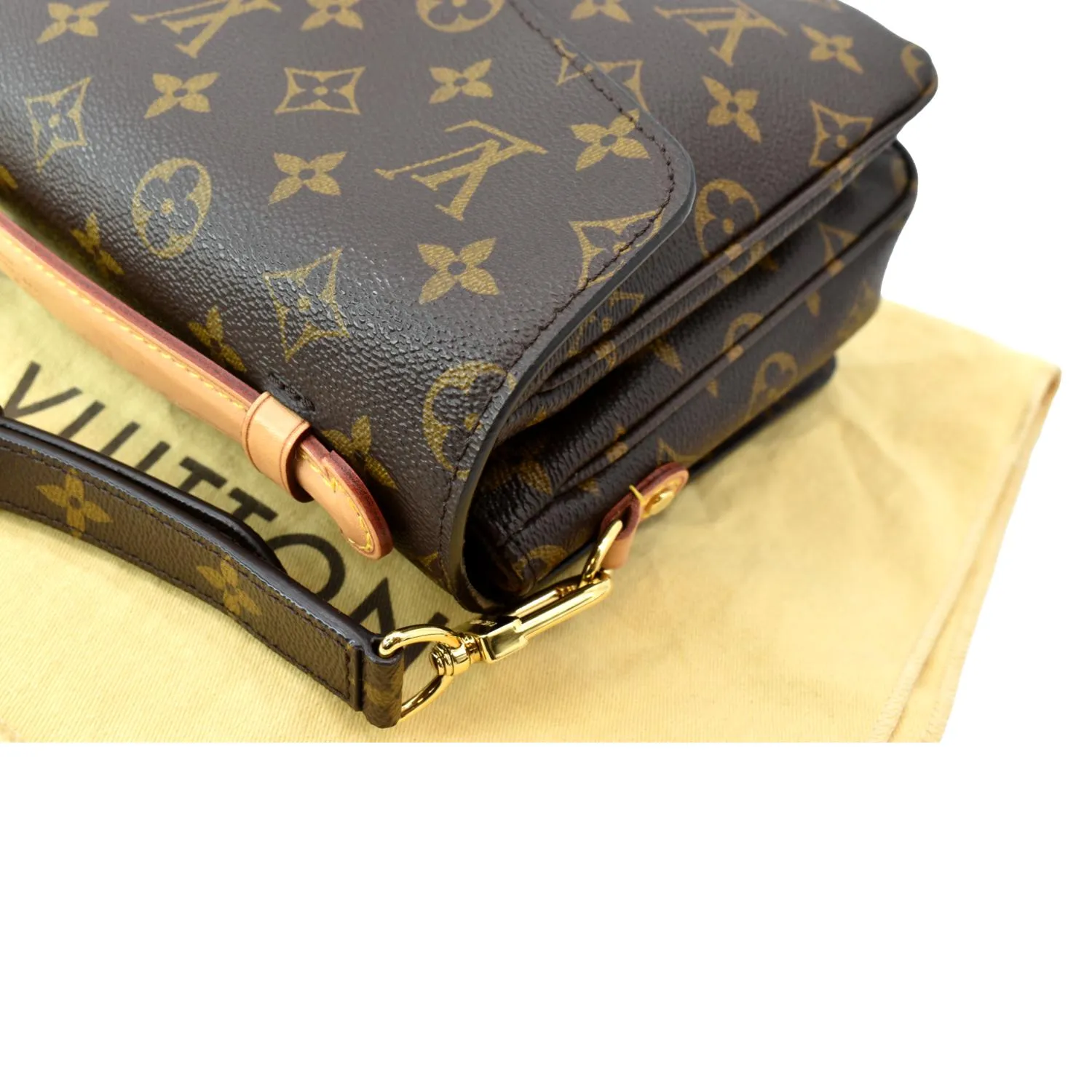 LOUIS VUITTON Metis Pochette Monogram Canvas Crossbody Bag Brown