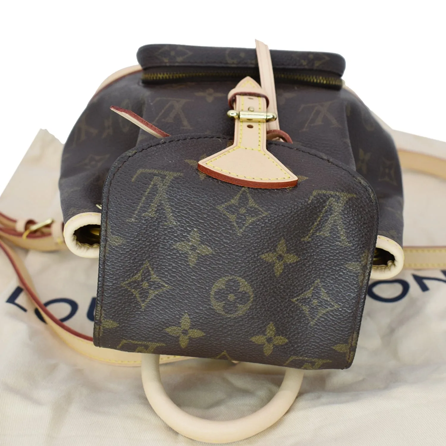 LOUIS VUITTON Mini Montsouris Monogram Canvas Backpack Bag Brown