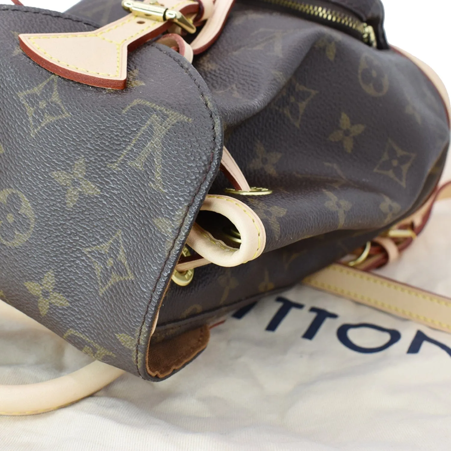 LOUIS VUITTON Mini Montsouris Monogram Canvas Backpack Bag Brown