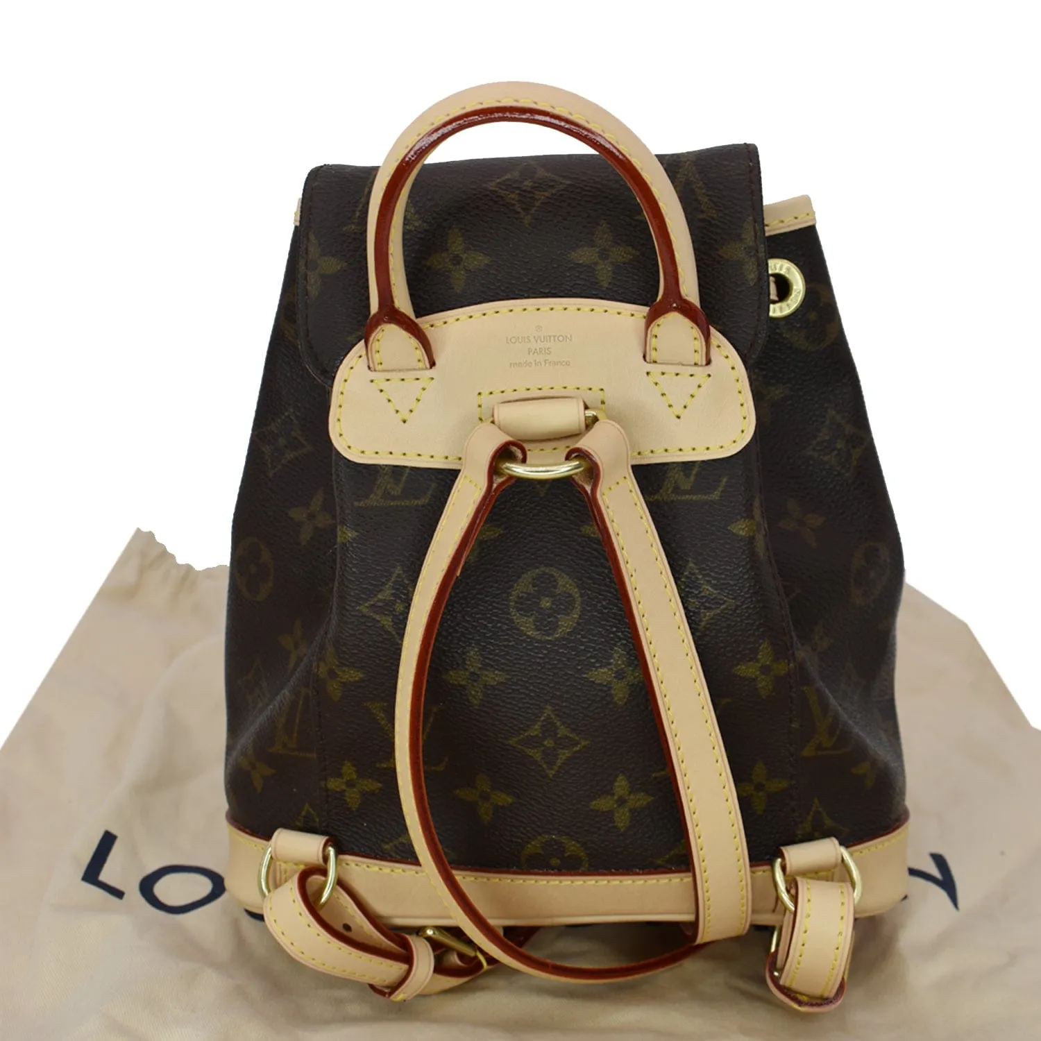 LOUIS VUITTON Mini Montsouris Monogram Canvas Backpack Bag Brown