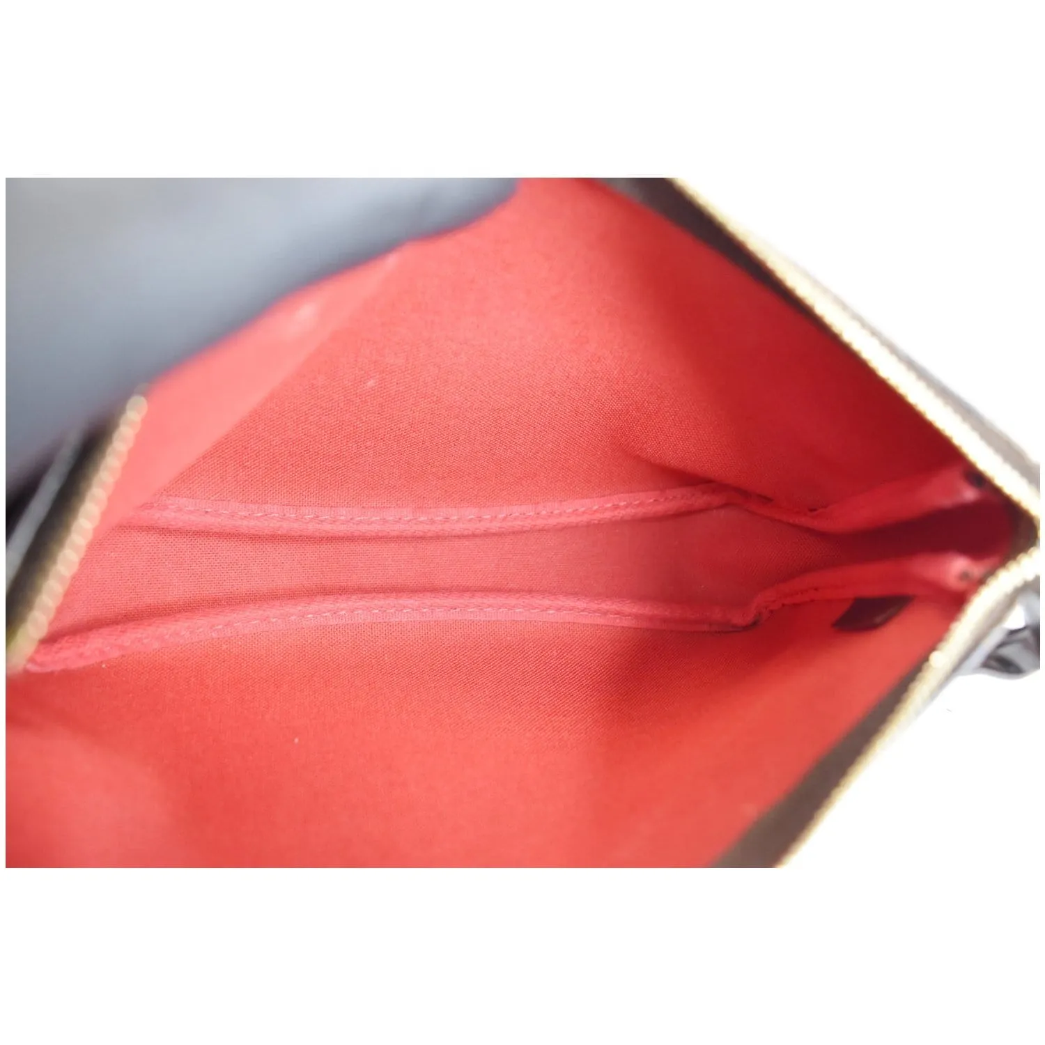 LOUIS VUITTON Mini Pochette Damier Ebene Accessories Pouch Brown