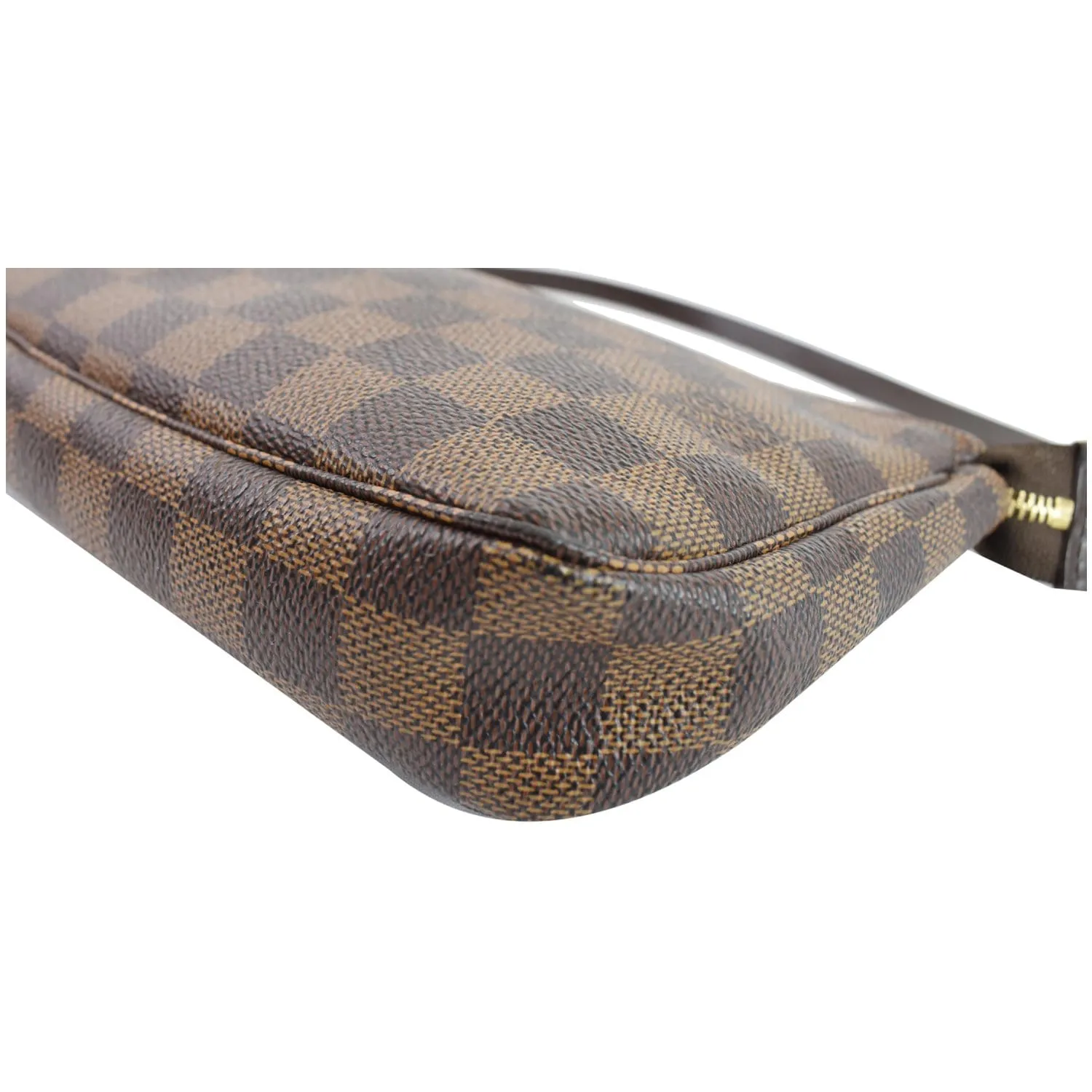 LOUIS VUITTON Mini Pochette Damier Ebene Accessories Pouch Brown