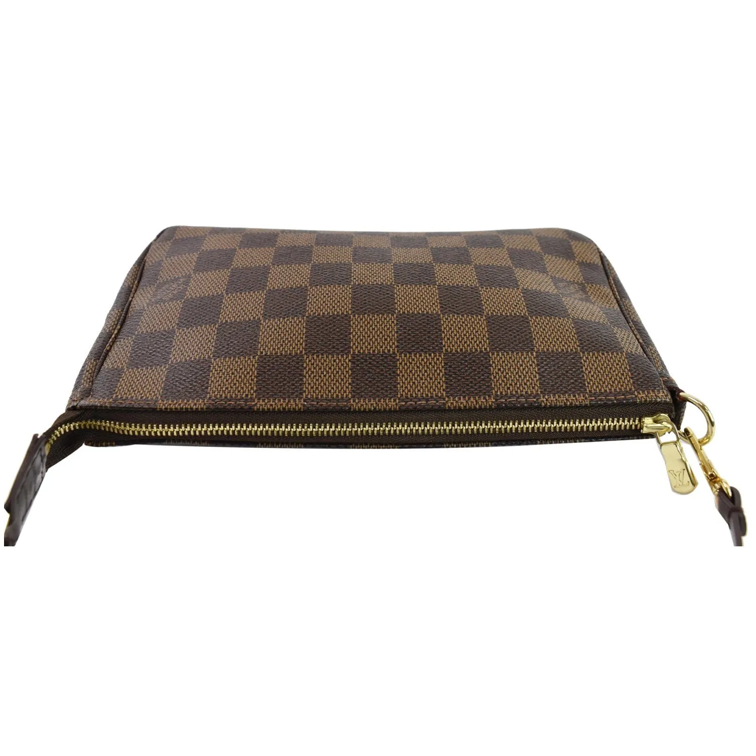LOUIS VUITTON Mini Pochette Damier Ebene Accessories Pouch Brown