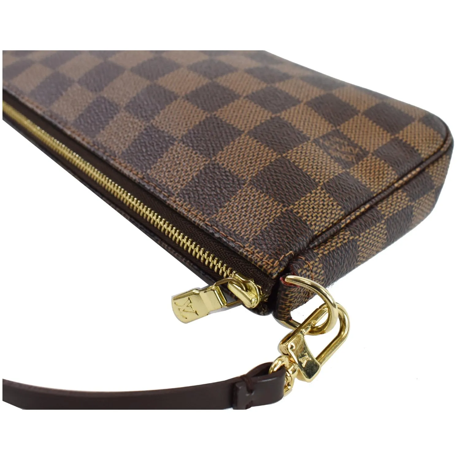 LOUIS VUITTON Mini Pochette Damier Ebene Accessories Pouch Brown