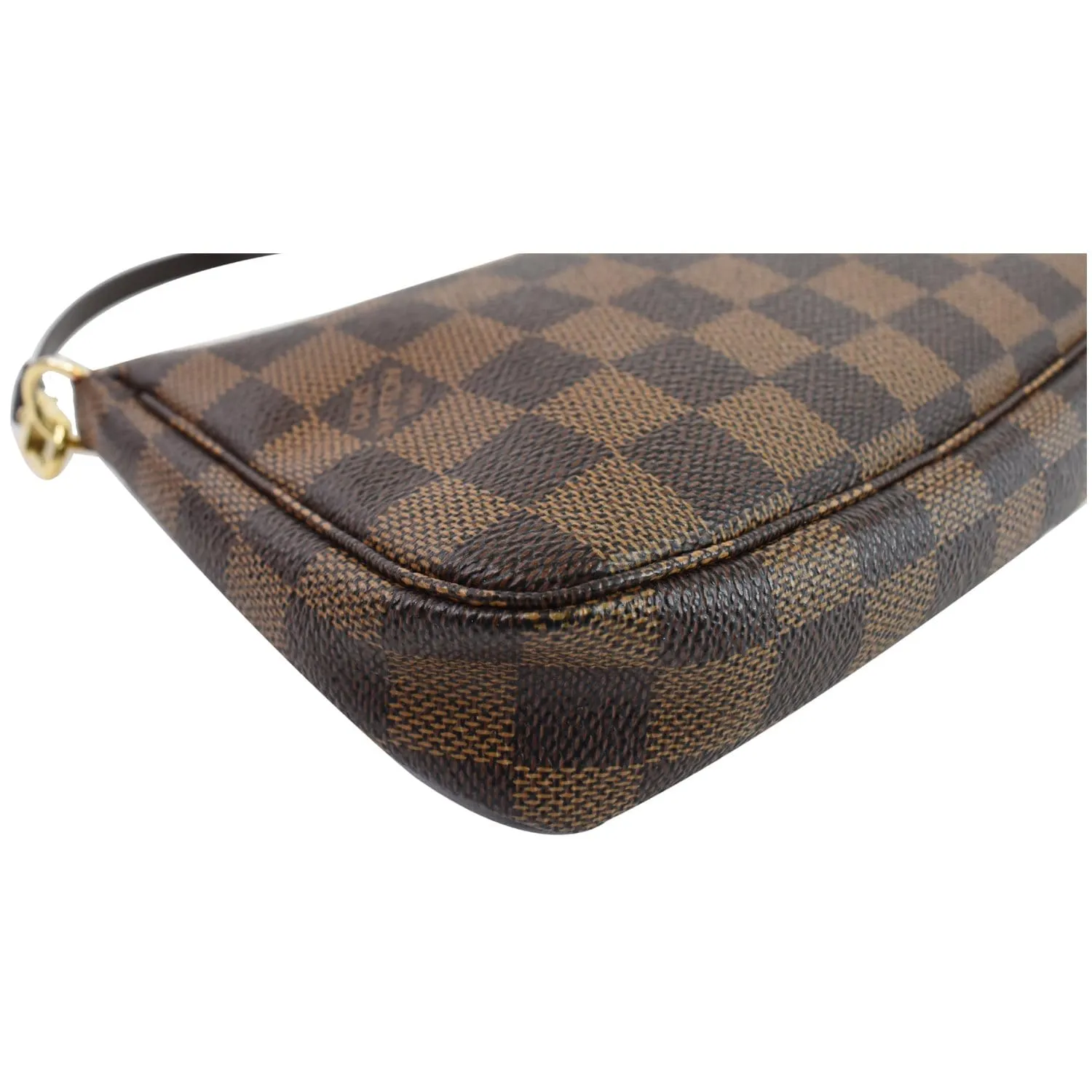 LOUIS VUITTON Mini Pochette Damier Ebene Accessories Pouch Brown