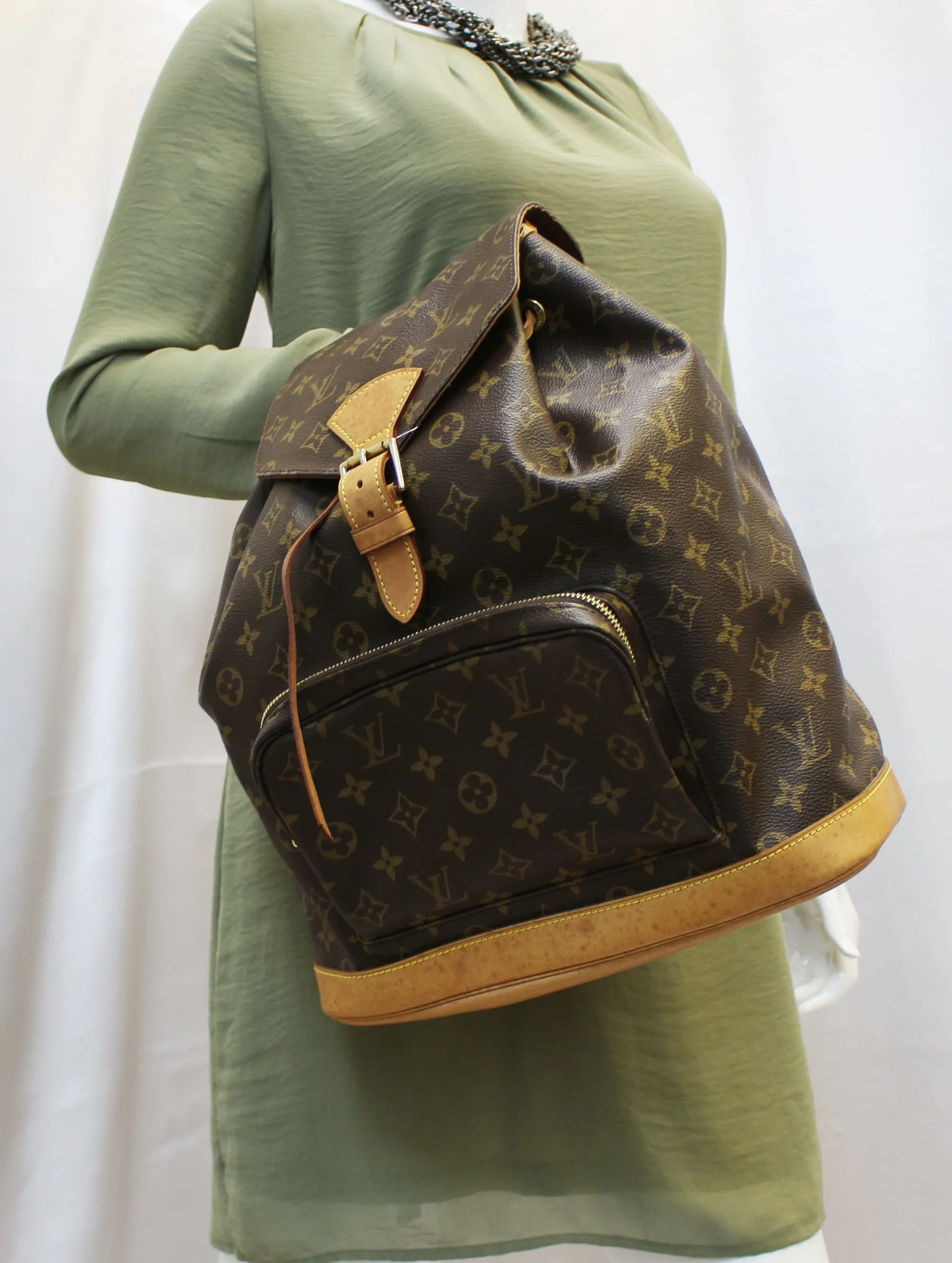 LOUIS VUITTON Monogram Canvas Brown Montsouris GM Backpack Bag
