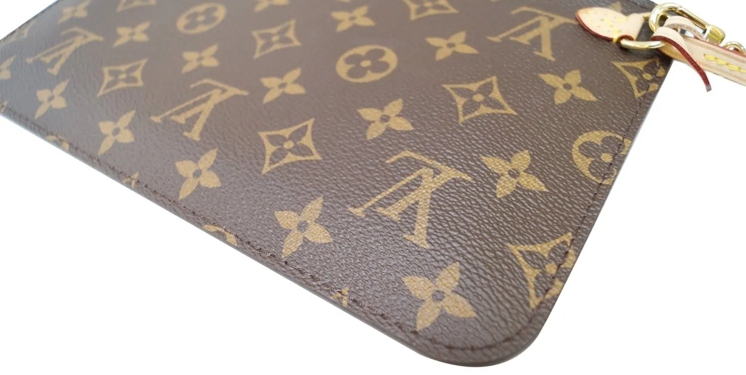 LOUIS VUITTON Monogram Canvas Pochette Wristlet Pouch Neverfull MM