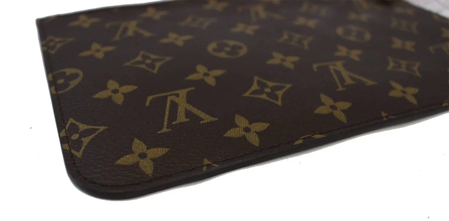 LOUIS VUITTON Monogram Canvas Red Pochette Pouch For Neverfull