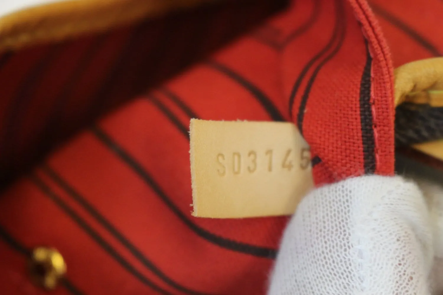 LOUIS VUITTON Monogram Canvas Red Pochette Pouch For Neverfull