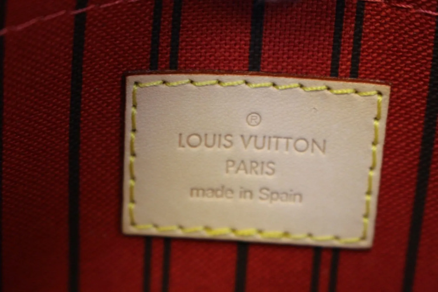LOUIS VUITTON Monogram Canvas Red Pochette Pouch For Neverfull