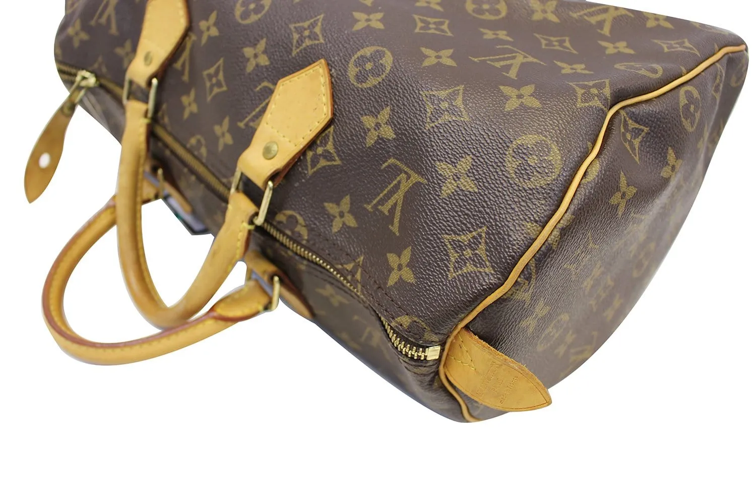 LOUIS VUITTON Monogram Canvas Speedy 35 Satchel Brown Bag