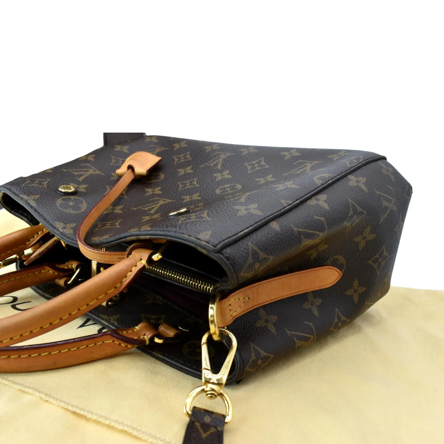 LOUIS VUITTON Montaigne BB Monogram Canvas Satchel Bag Brown