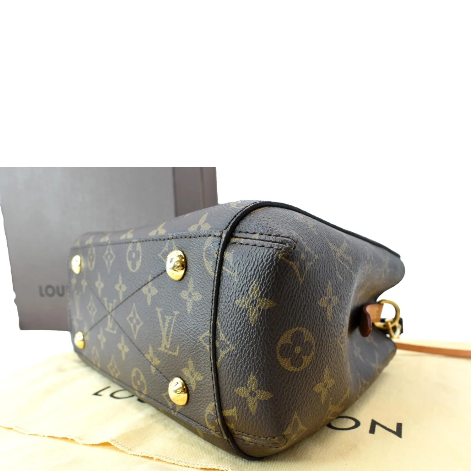 LOUIS VUITTON Montaigne BB Monogram Canvas Satchel Bag Brown