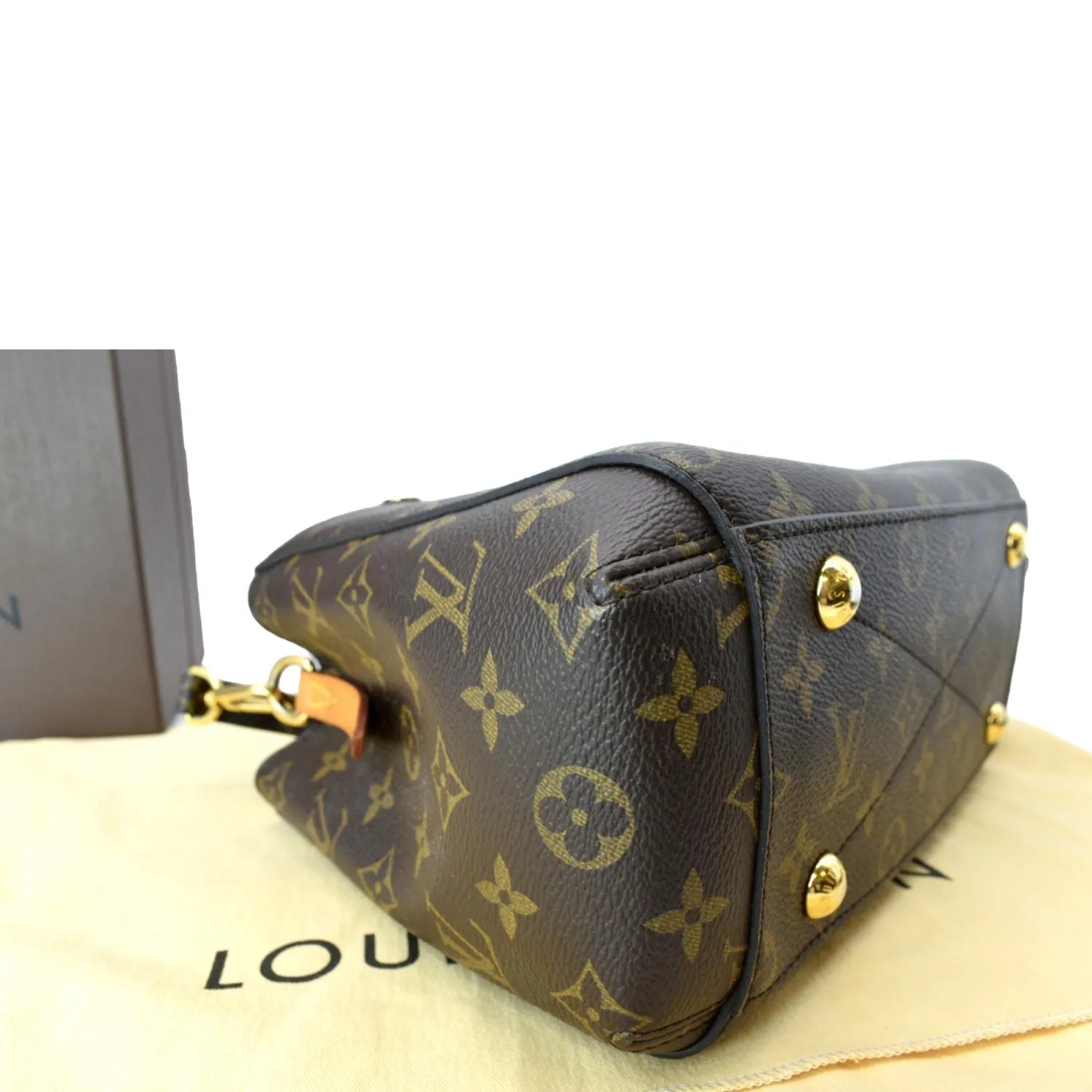 LOUIS VUITTON Montaigne BB Monogram Canvas Satchel Bag Brown
