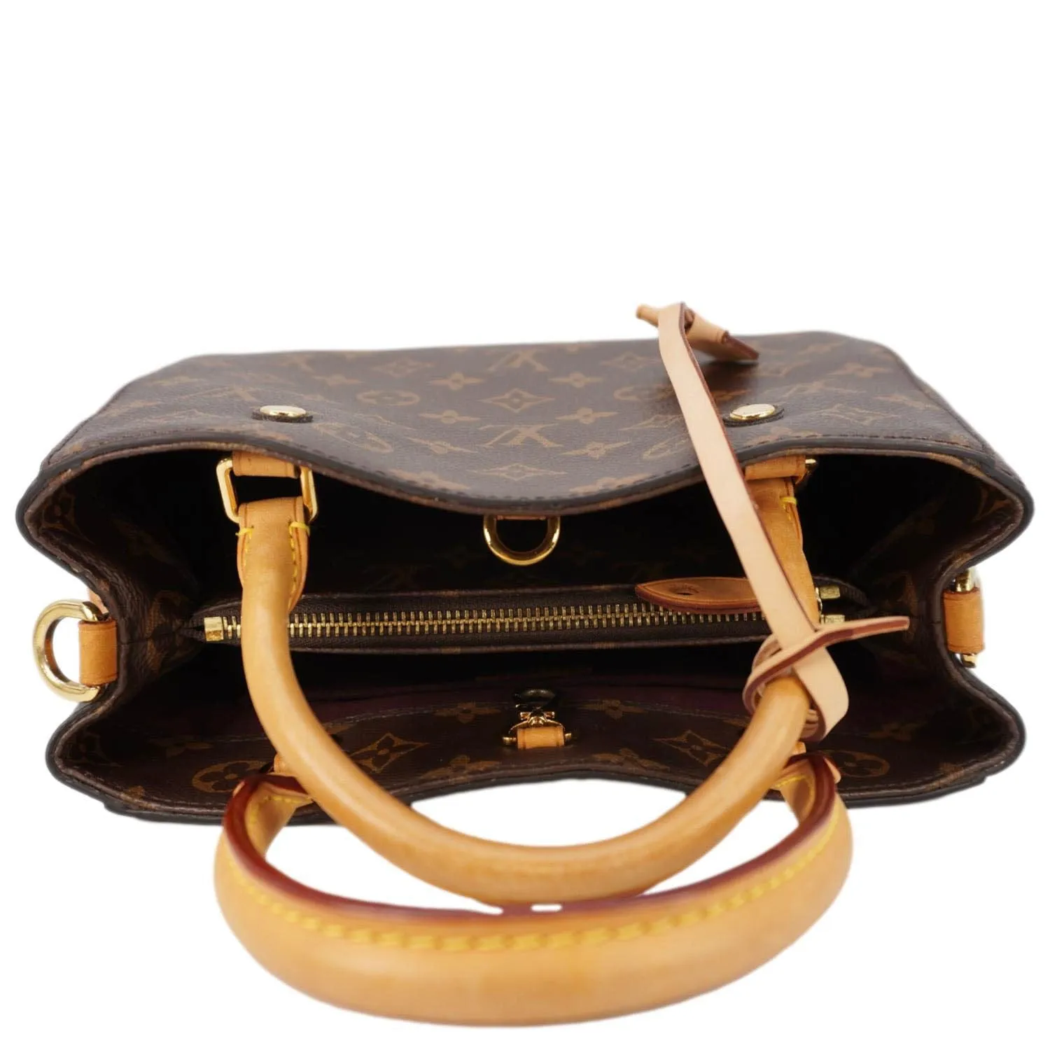 LOUIS VUITTON Montaigne BB Monogram Canvas Shoulder Bag Brown