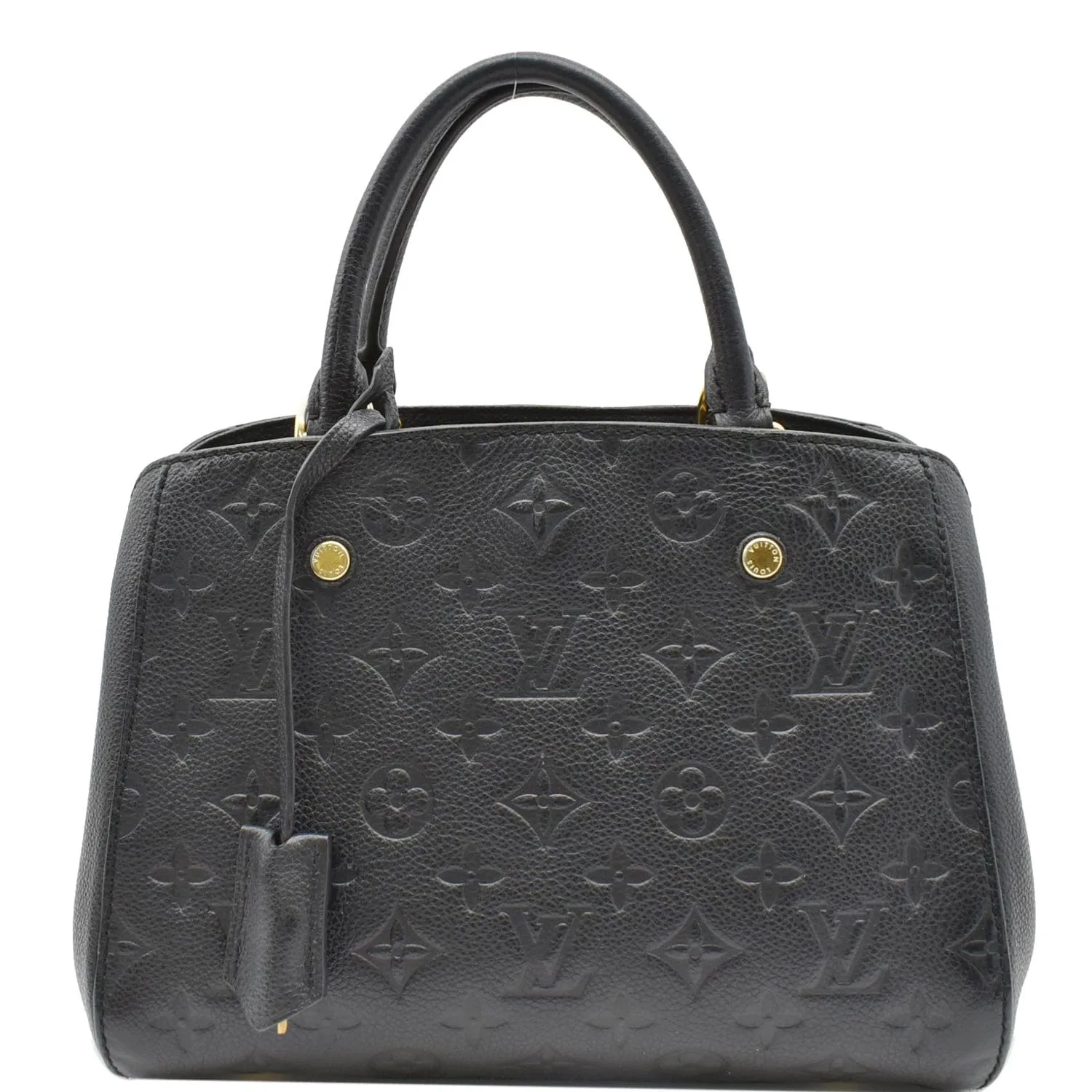 LOUIS VUITTON Montaigne BB Monogram Empreinte Leather Satchel Bag Black