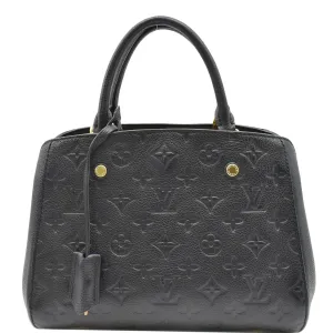 LOUIS VUITTON Montaigne BB Monogram Empreinte Leather Satchel Bag Black