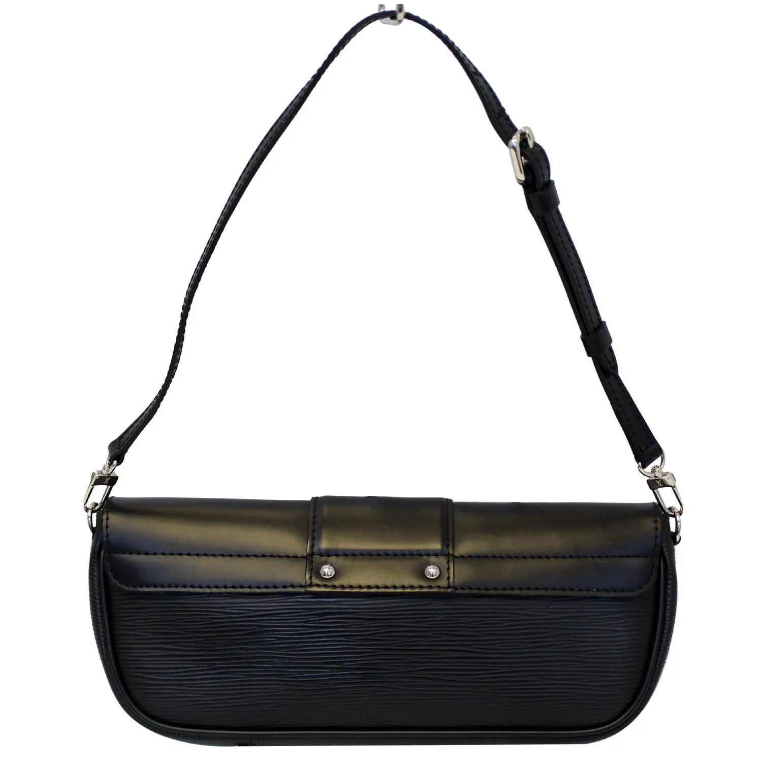 LOUIS VUITTON Montaigne Epi Leather Clutch Bag Black