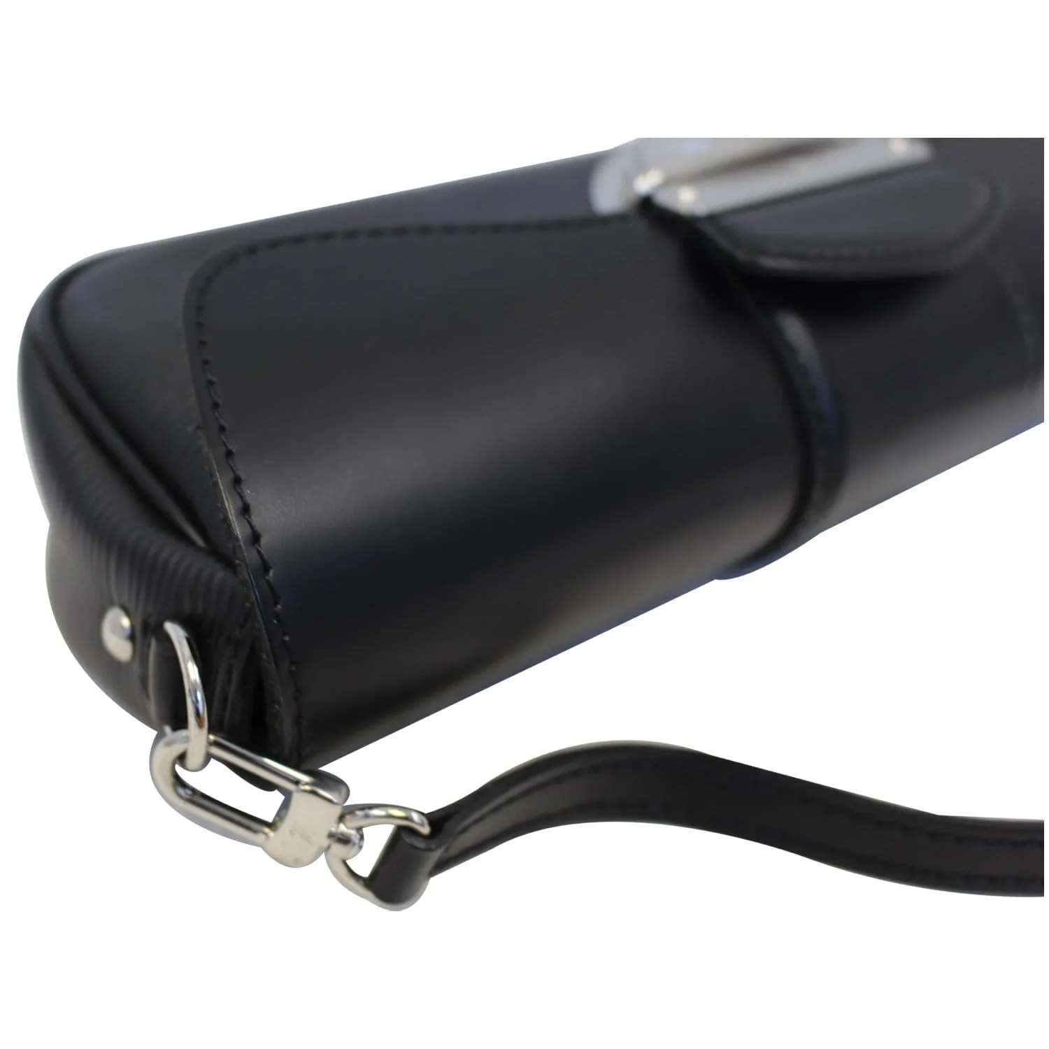 LOUIS VUITTON Montaigne Epi Leather Clutch Bag Black