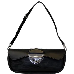 LOUIS VUITTON Montaigne Epi Leather Clutch Bag Black