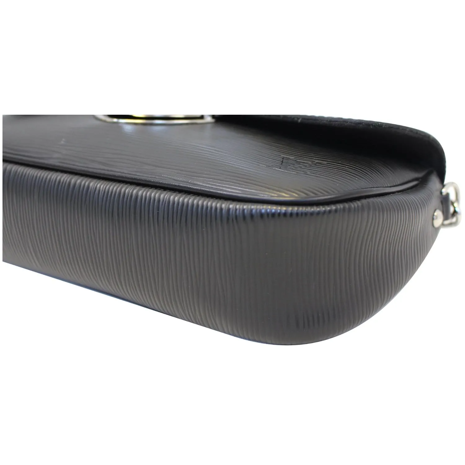 LOUIS VUITTON Montaigne Epi Leather Clutch Bag Black