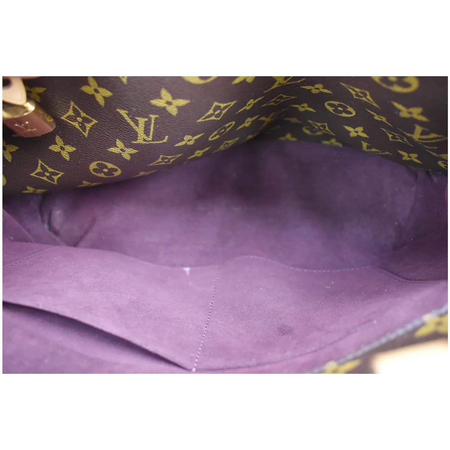 LOUIS VUITTON Montaigne GM Monogram Canvas Satchel Bag Brown