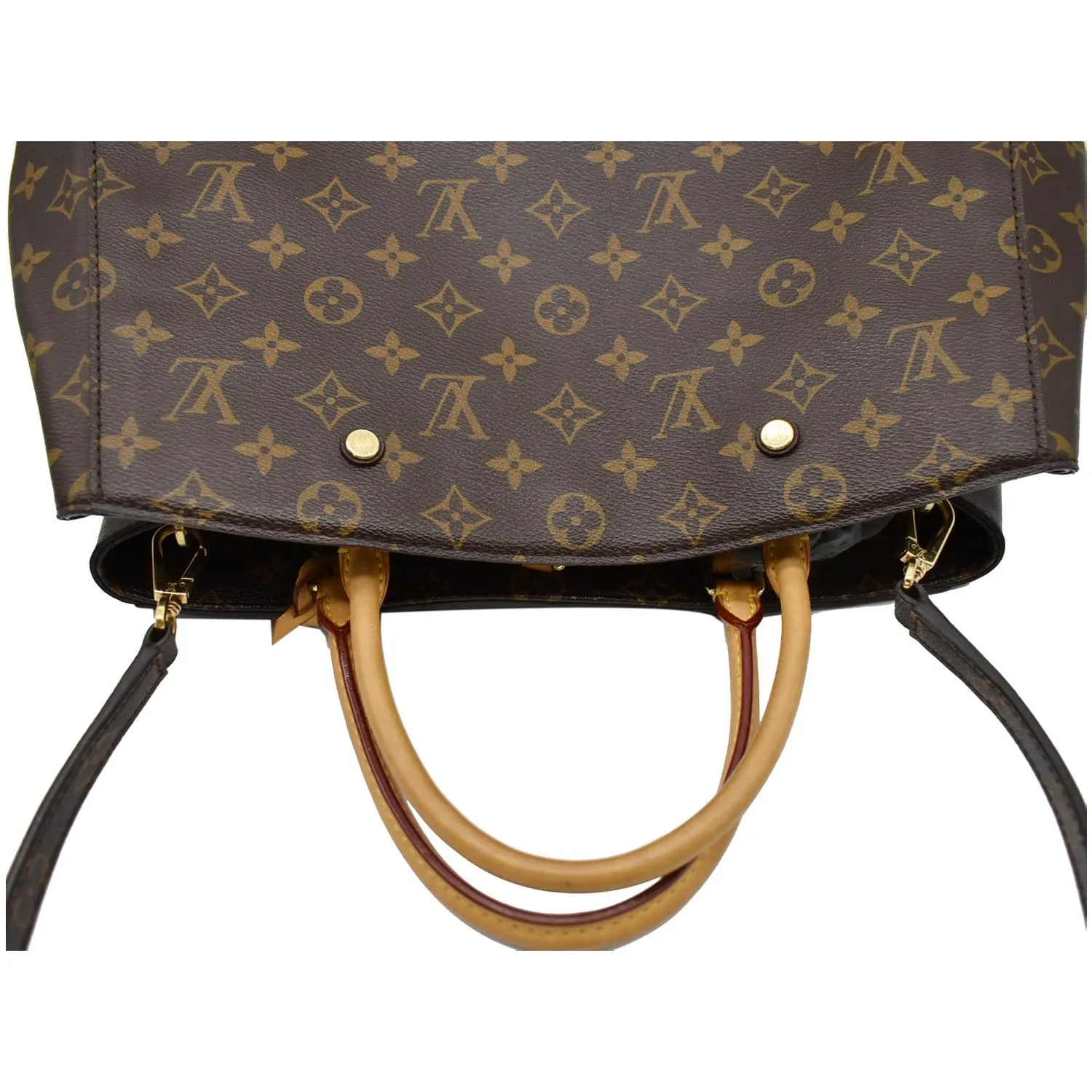 LOUIS VUITTON Montaigne GM Monogram Canvas Satchel Bag Brown