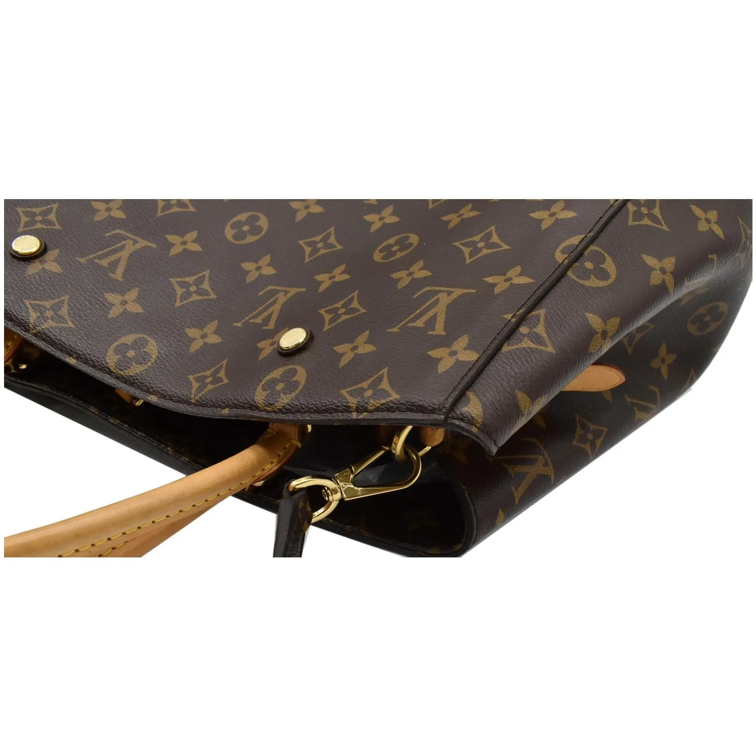LOUIS VUITTON Montaigne GM Monogram Canvas Satchel Bag Brown