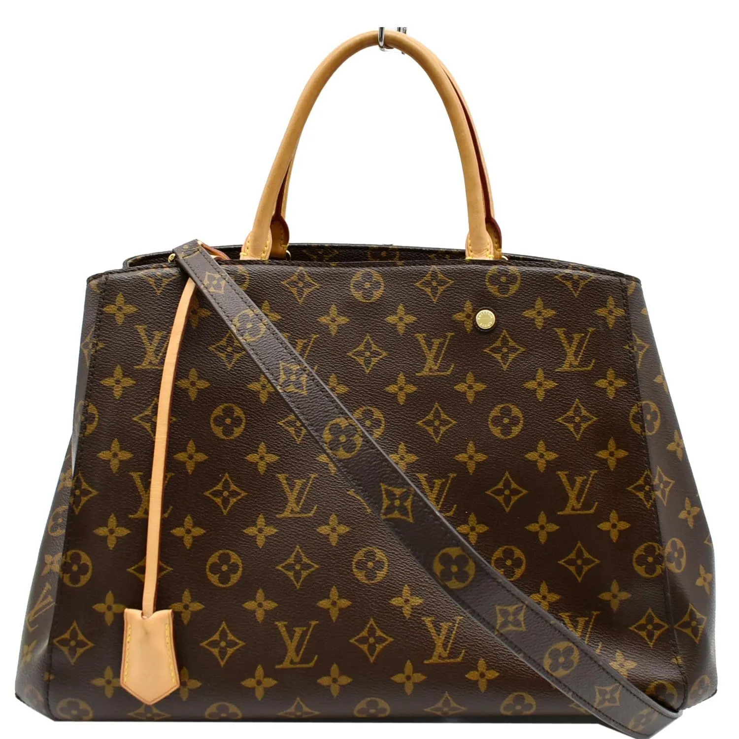 LOUIS VUITTON Montaigne GM Monogram Canvas Satchel Bag Brown