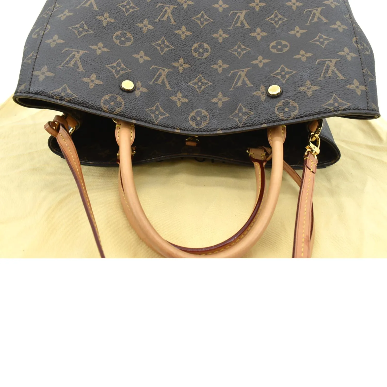 LOUIS VUITTON Montaigne GM Monogram Canvas Shoulder Bag Brown