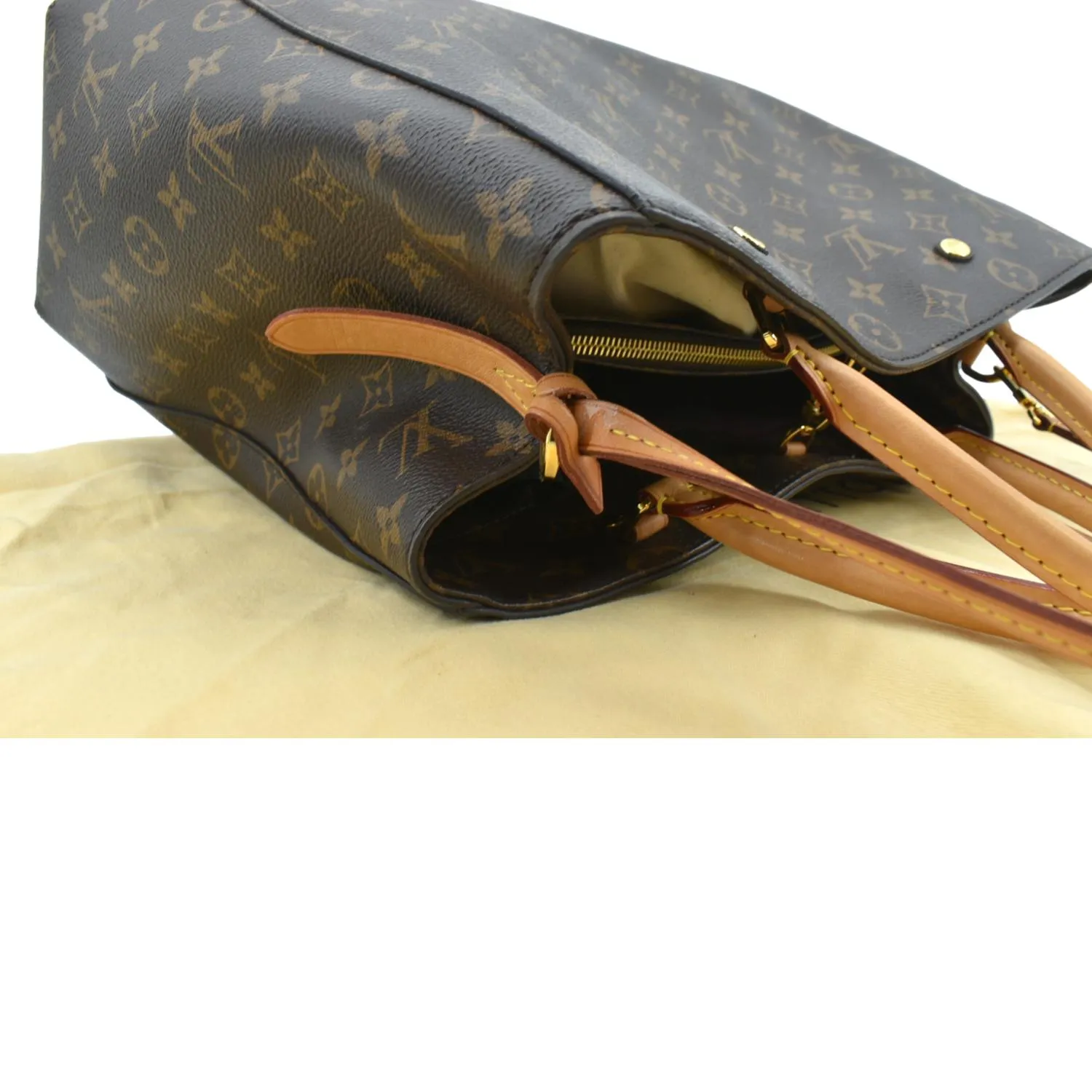 LOUIS VUITTON Montaigne GM Monogram Canvas Shoulder Bag Brown