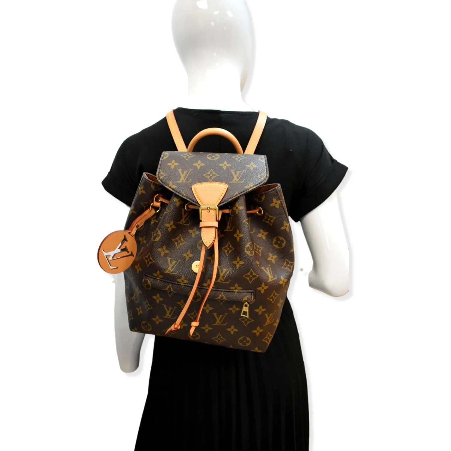 LOUIS VUITTON Montsouris PM Monogram Canvas Backpack Brown