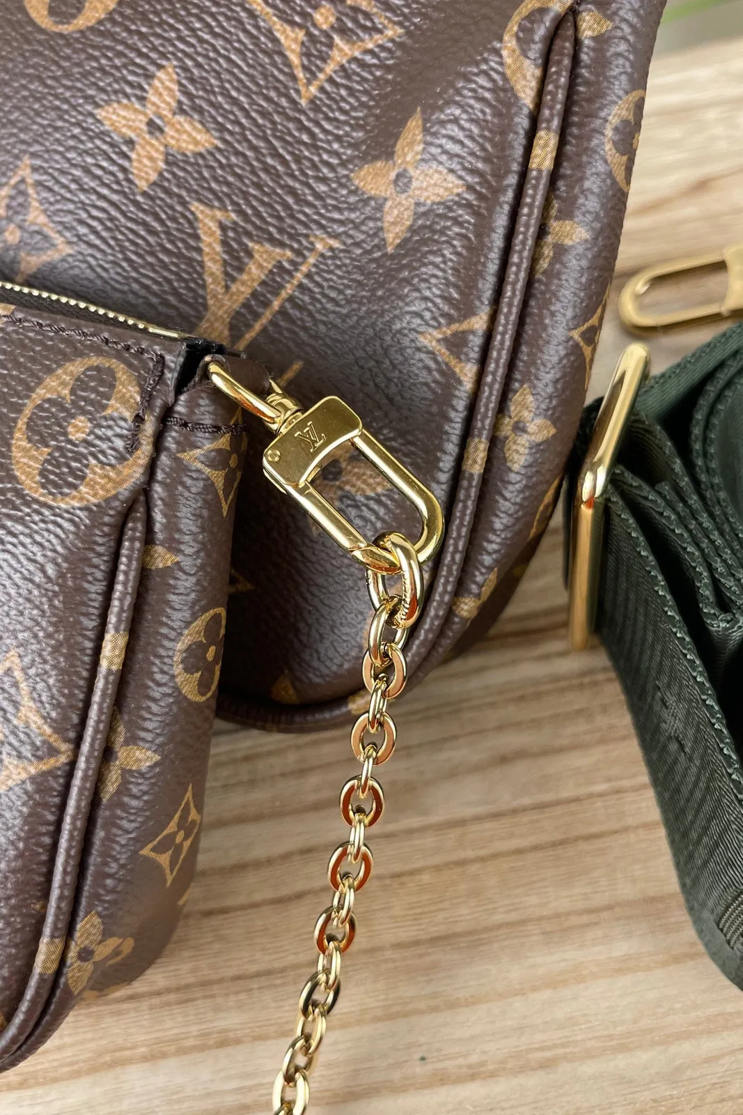 Louis Vuitton Multi Pochette Khaki Monogram Bag