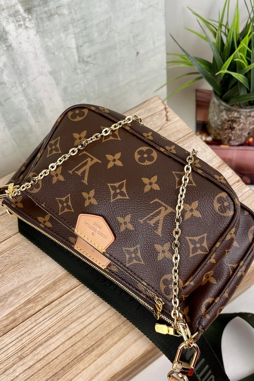 Louis Vuitton Multi Pochette Khaki Monogram Bag