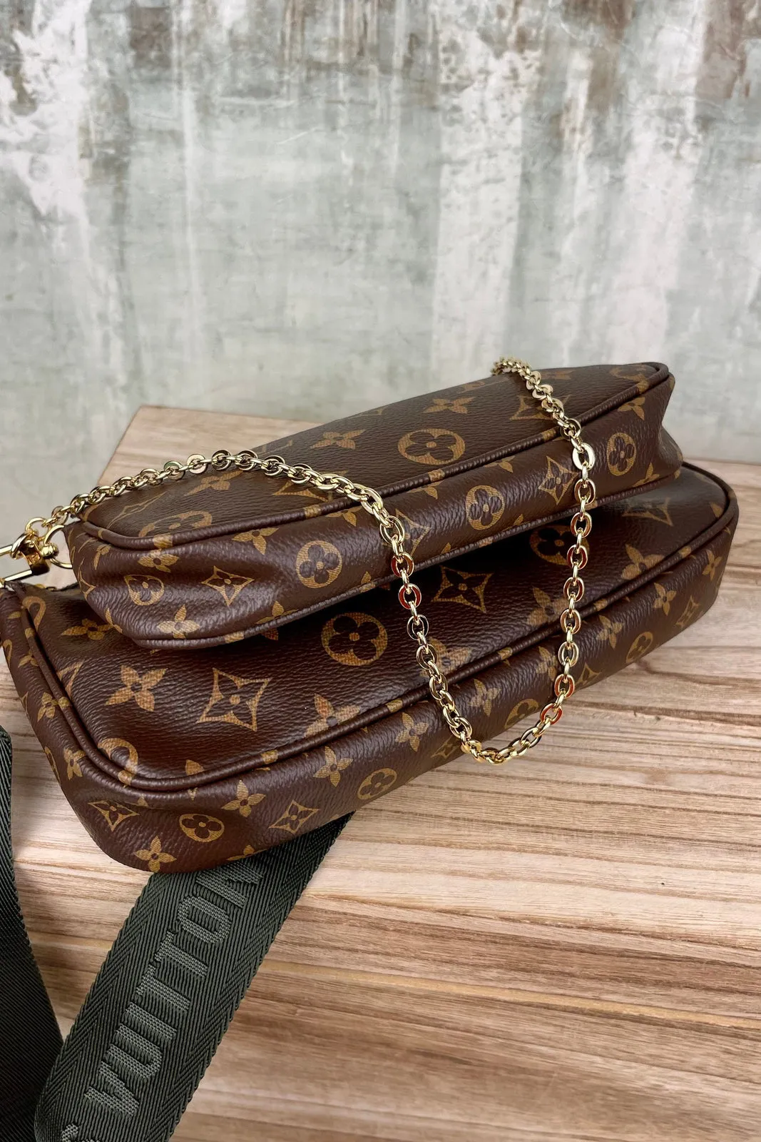 Louis Vuitton Multi Pochette Khaki Monogram Bag